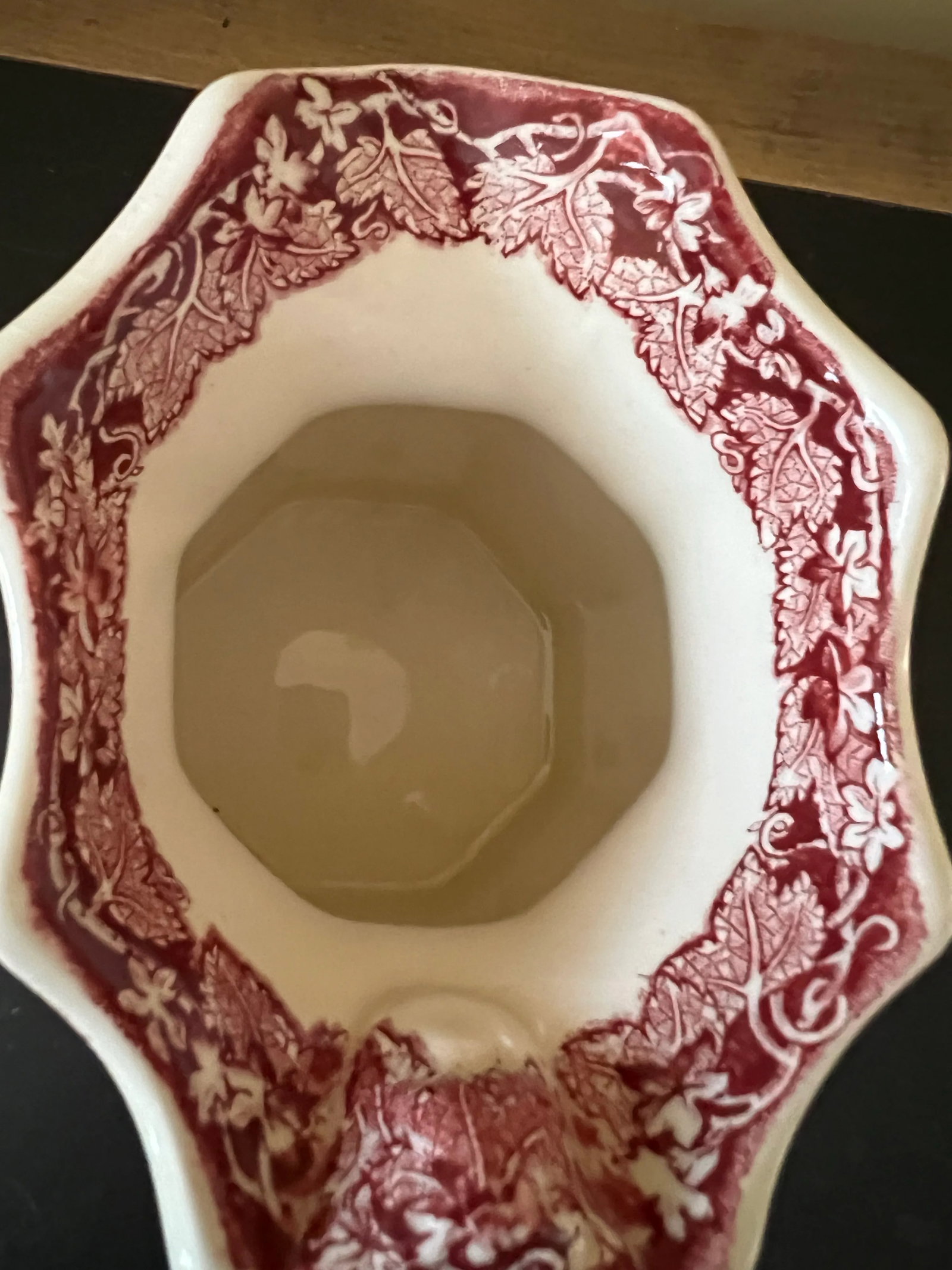 Early 20th Century Mason's Ironstone Pitcher. China Vista Ruby Red Fenton. Made in England - 5