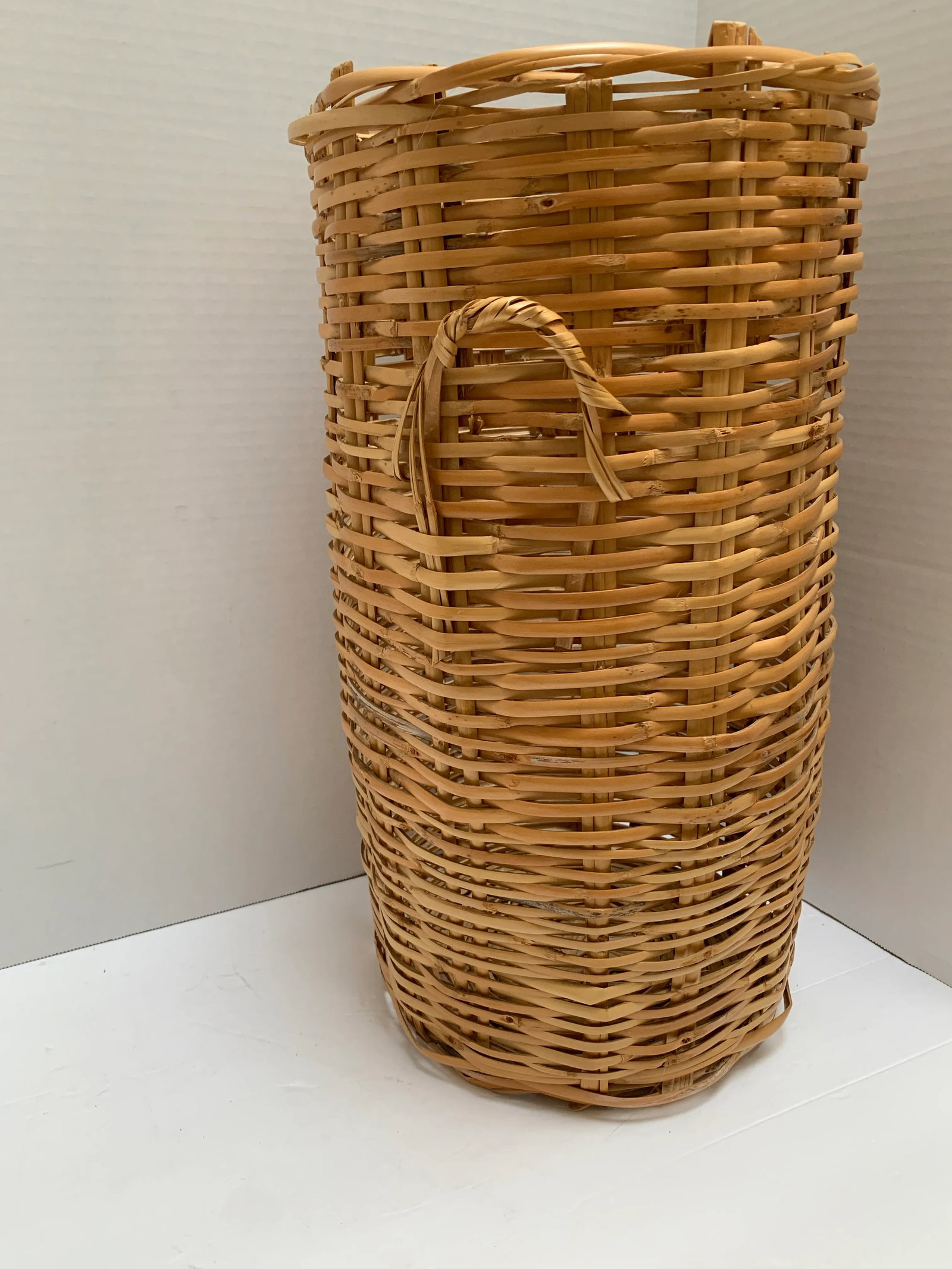 Tall Tan Rustic Vintage Basket - 2