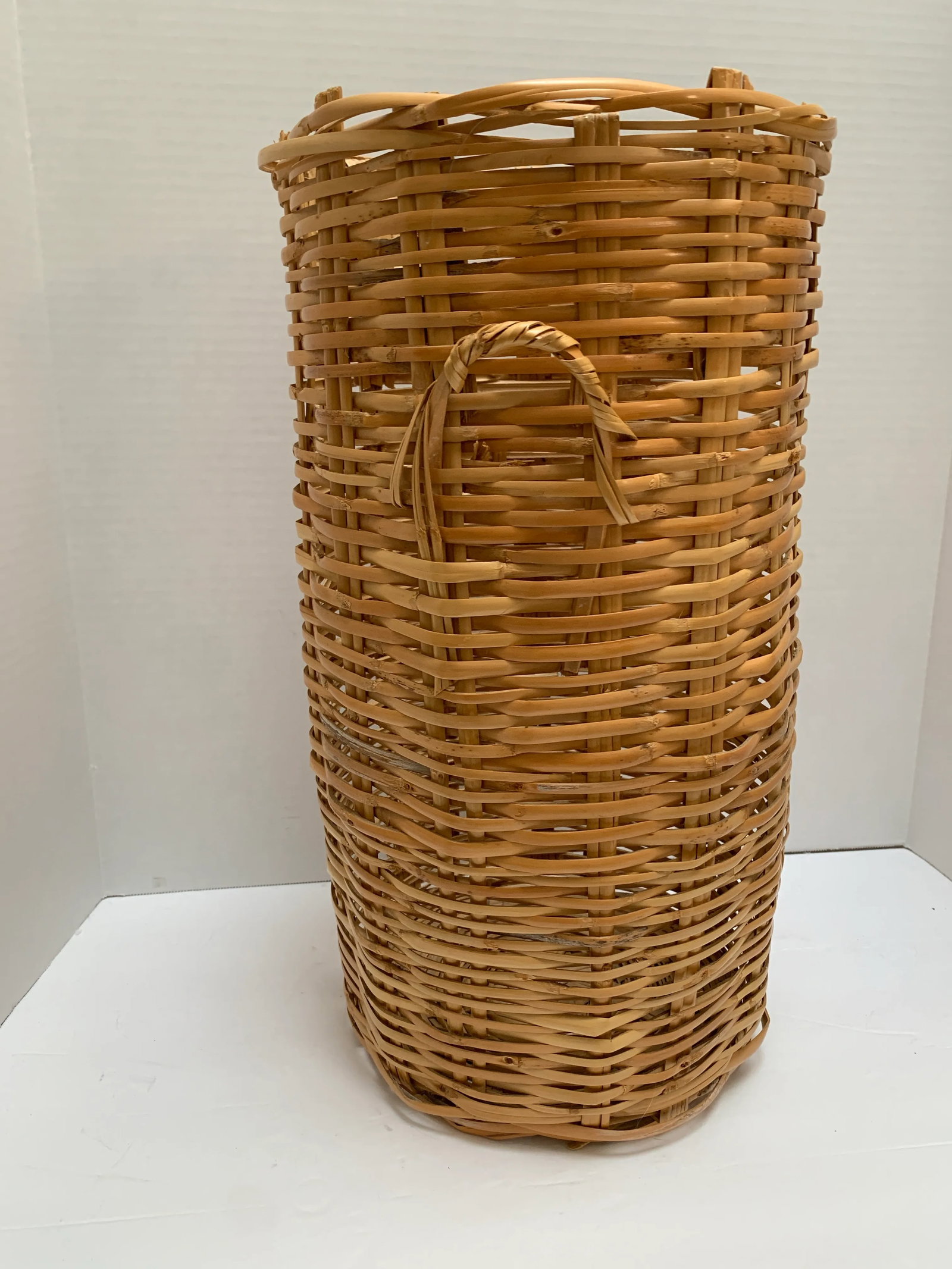 Tall Tan Rustic Vintage Basket - 5