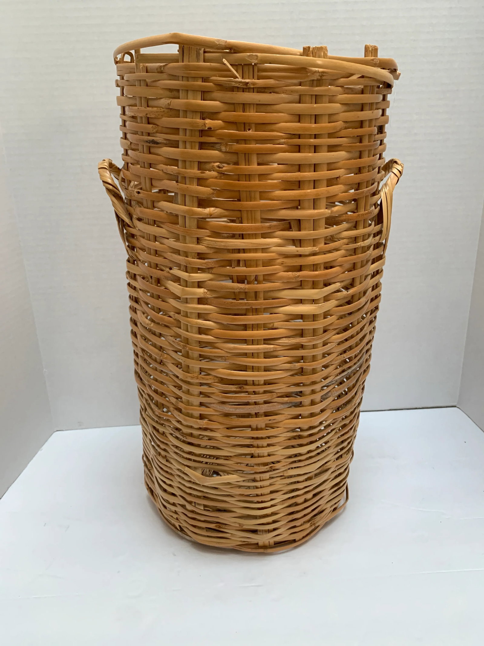 Tall Tan Rustic Vintage Basket - 8
