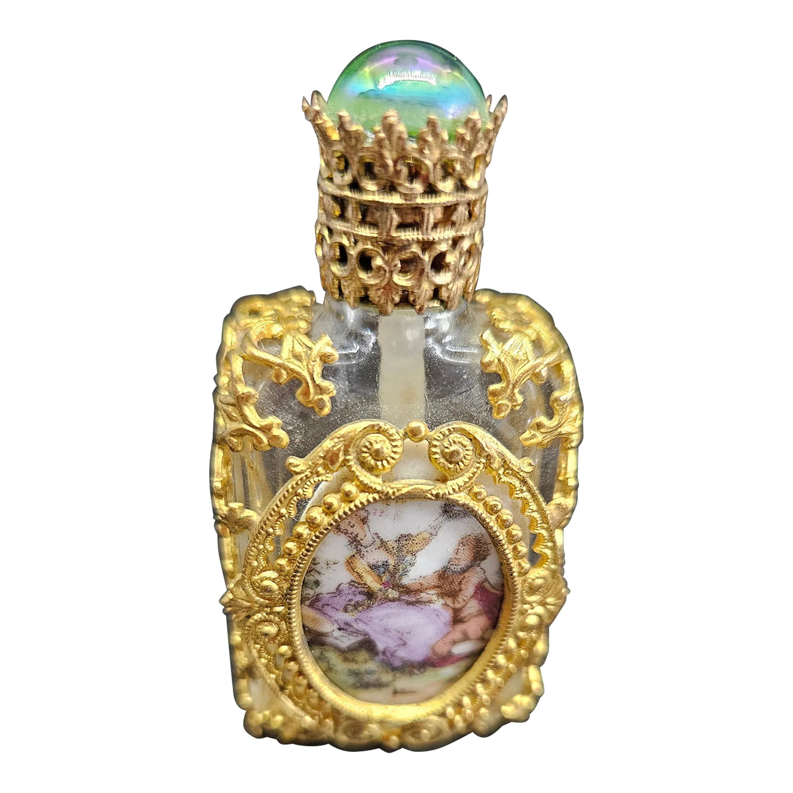 Vintage Miniature French Perfume Bottle: Vintage Miniature French Perfume Bottle. It does not open. Condition: Alterations: Original Condition Unaltered Imperfections: Some Imperfections Condition Notes: Age, Vintage Origin: France