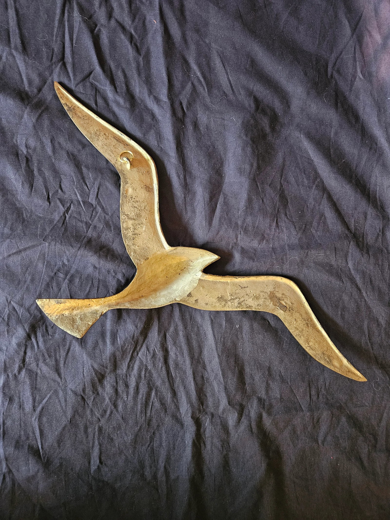 Vintage Brass MCM Flying Seagull Bird | Wall Decor - 2