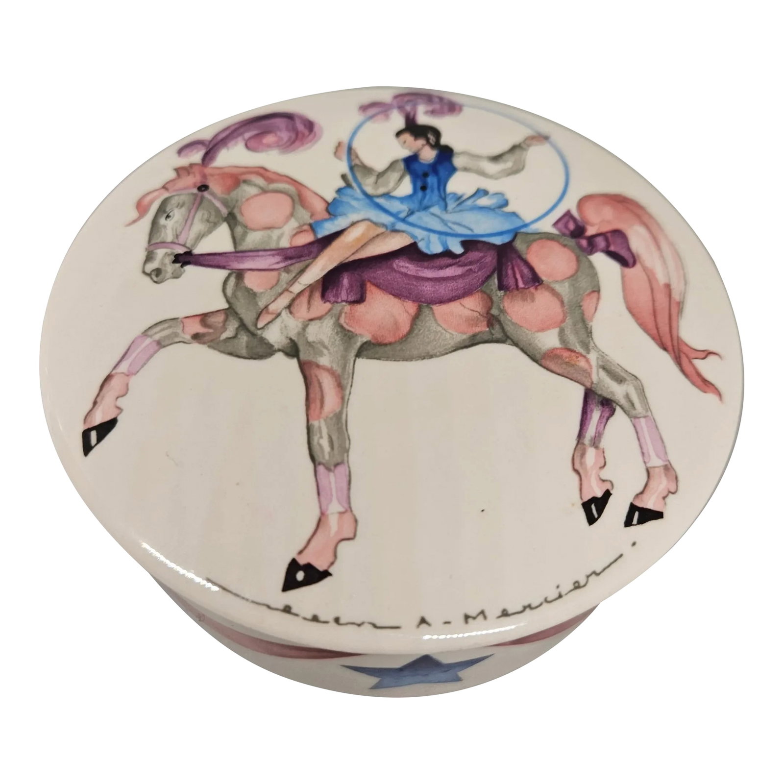 Villeroy & Boch Le Cirque Jean Mercier Porcelain Trinket Box Circus Horse Rider: Villeroy & Boch Le Cirque Jean Mercier Porcelain Trinket Box Circus Horse Rider Condition: Alterations: Original Condition Unaltered Imperfections: Some Imperfections Condition Notes: Age, Vintage Ori