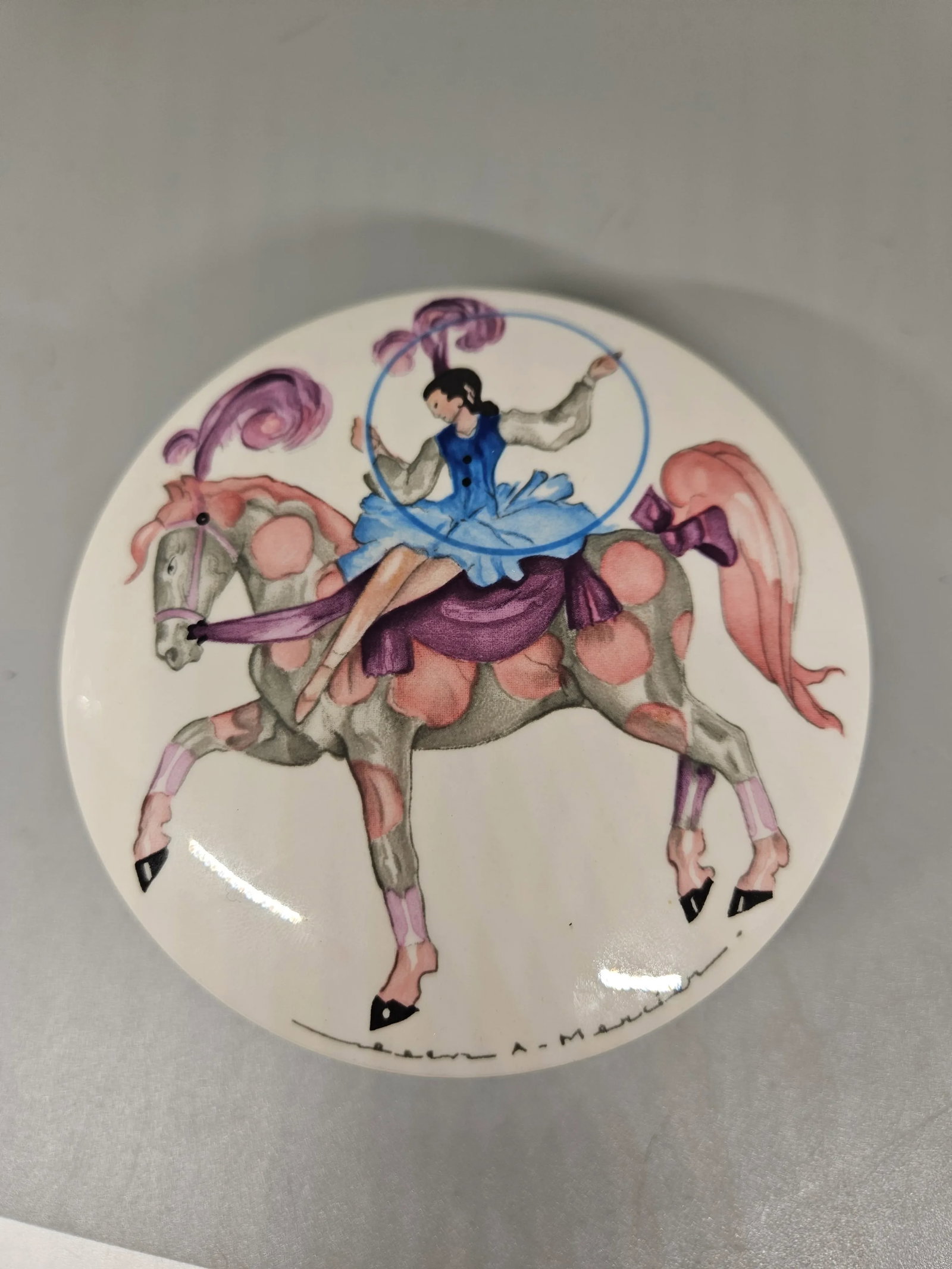 Villeroy & Boch Le Cirque Jean Mercier Porcelain Trinket Box Circus Horse Rider - 2