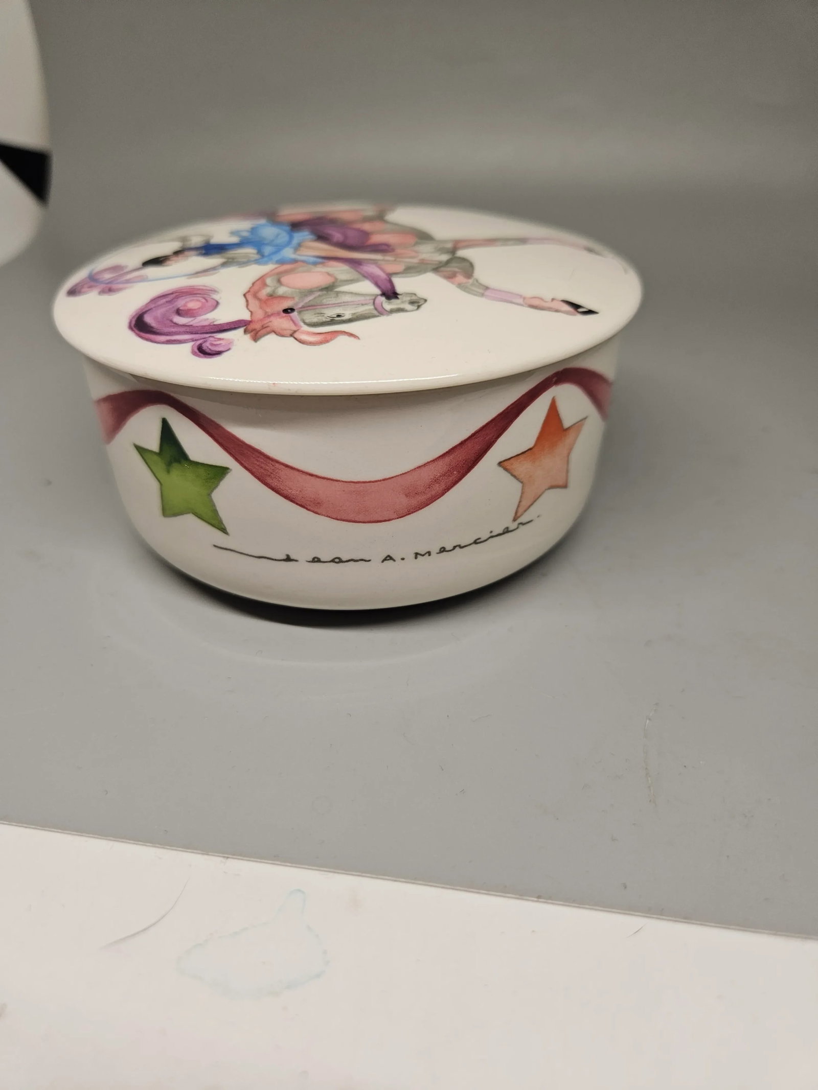 Villeroy & Boch Le Cirque Jean Mercier Porcelain Trinket Box Circus Horse Rider - 4