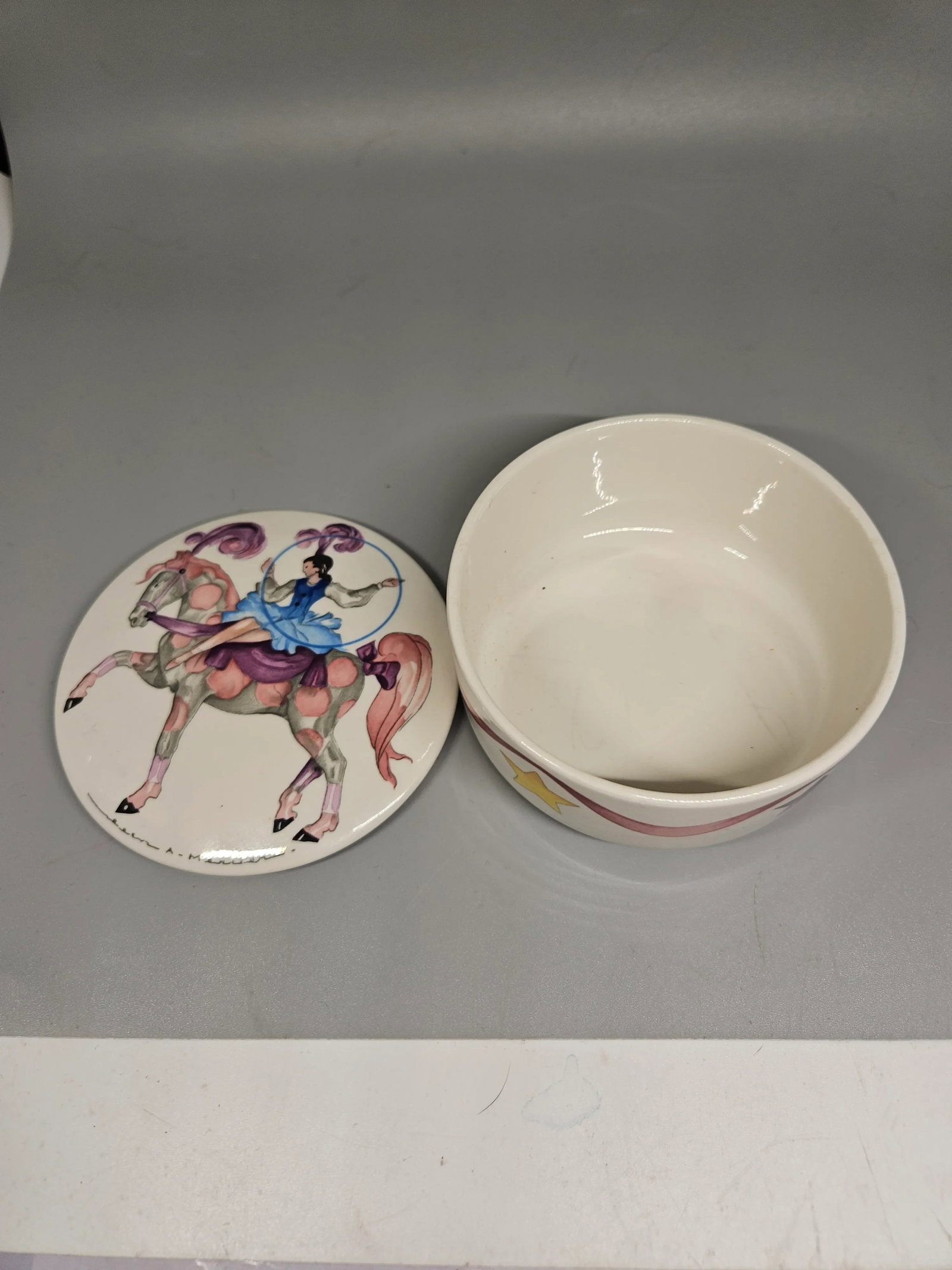 Villeroy & Boch Le Cirque Jean Mercier Porcelain Trinket Box Circus Horse Rider - 6