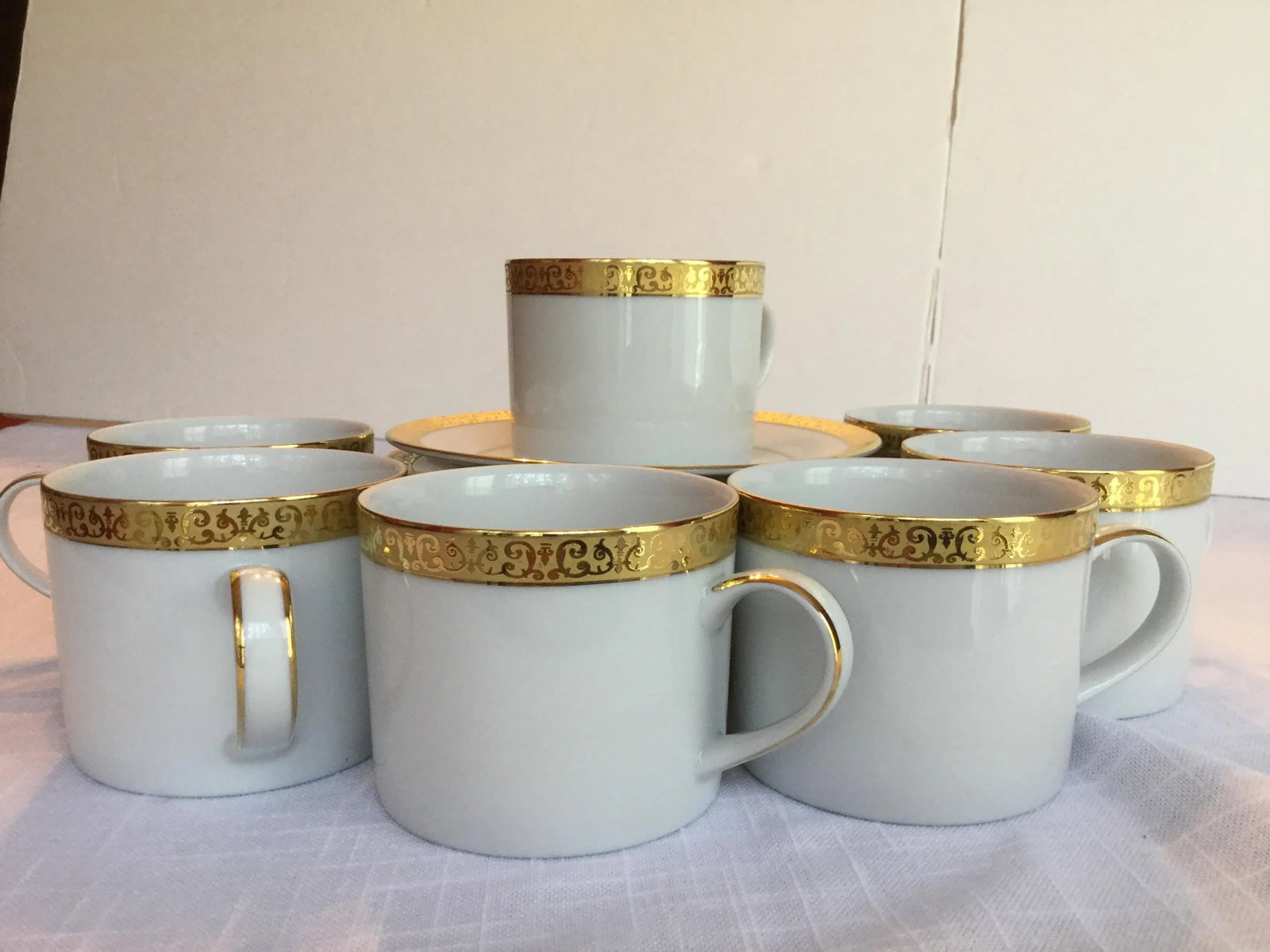 Vintage Royal Tettau Porcelain Espresso Cups & Saucers - Service for 7 - 2