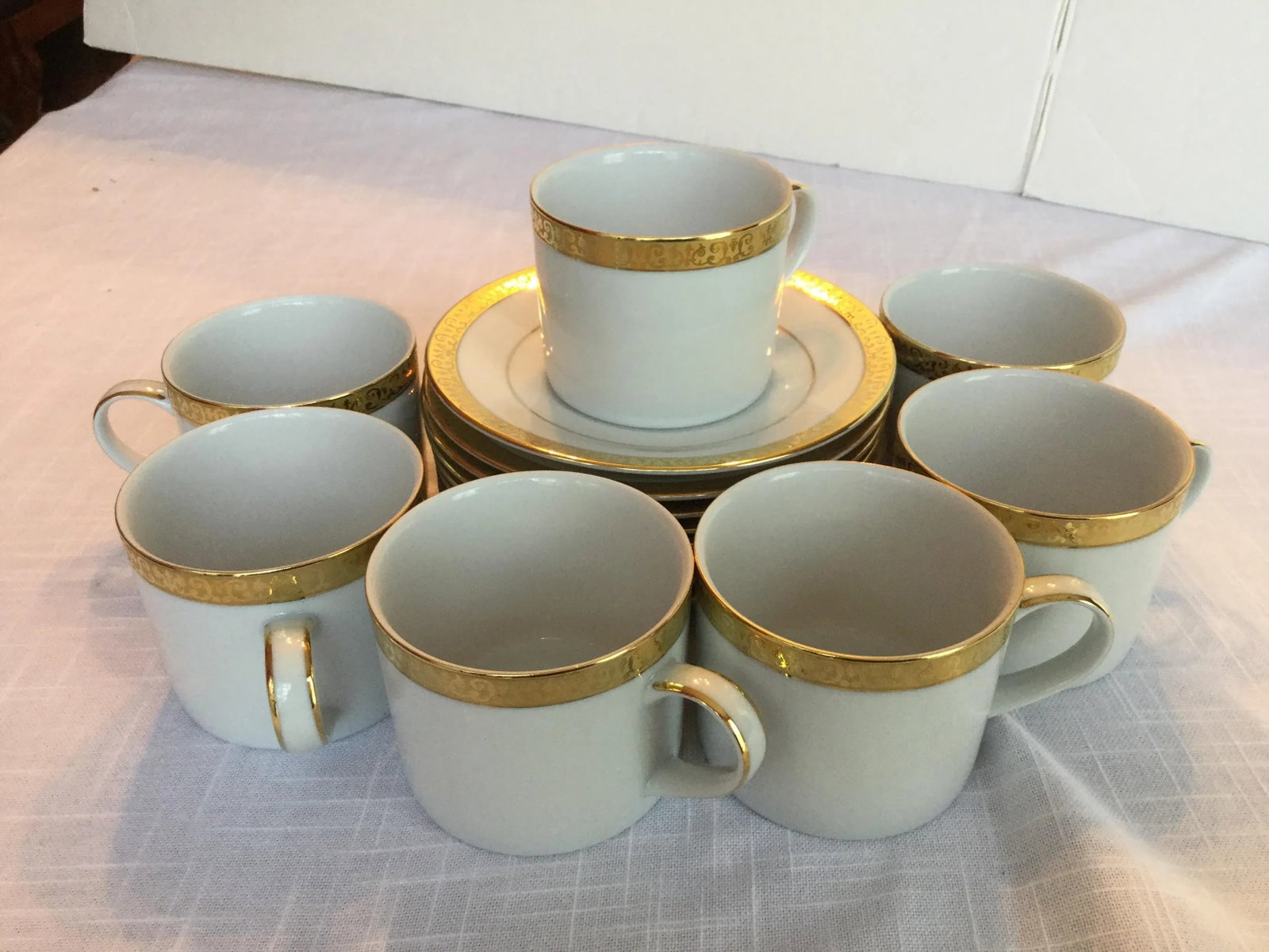 Vintage Royal Tettau Porcelain Espresso Cups & Saucers - Service for 7 - 3
