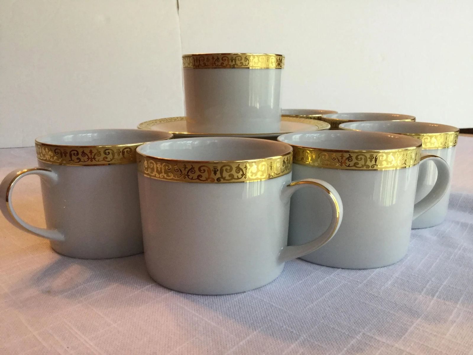Vintage Royal Tettau Porcelain Espresso Cups & Saucers - Service for 7 - 4