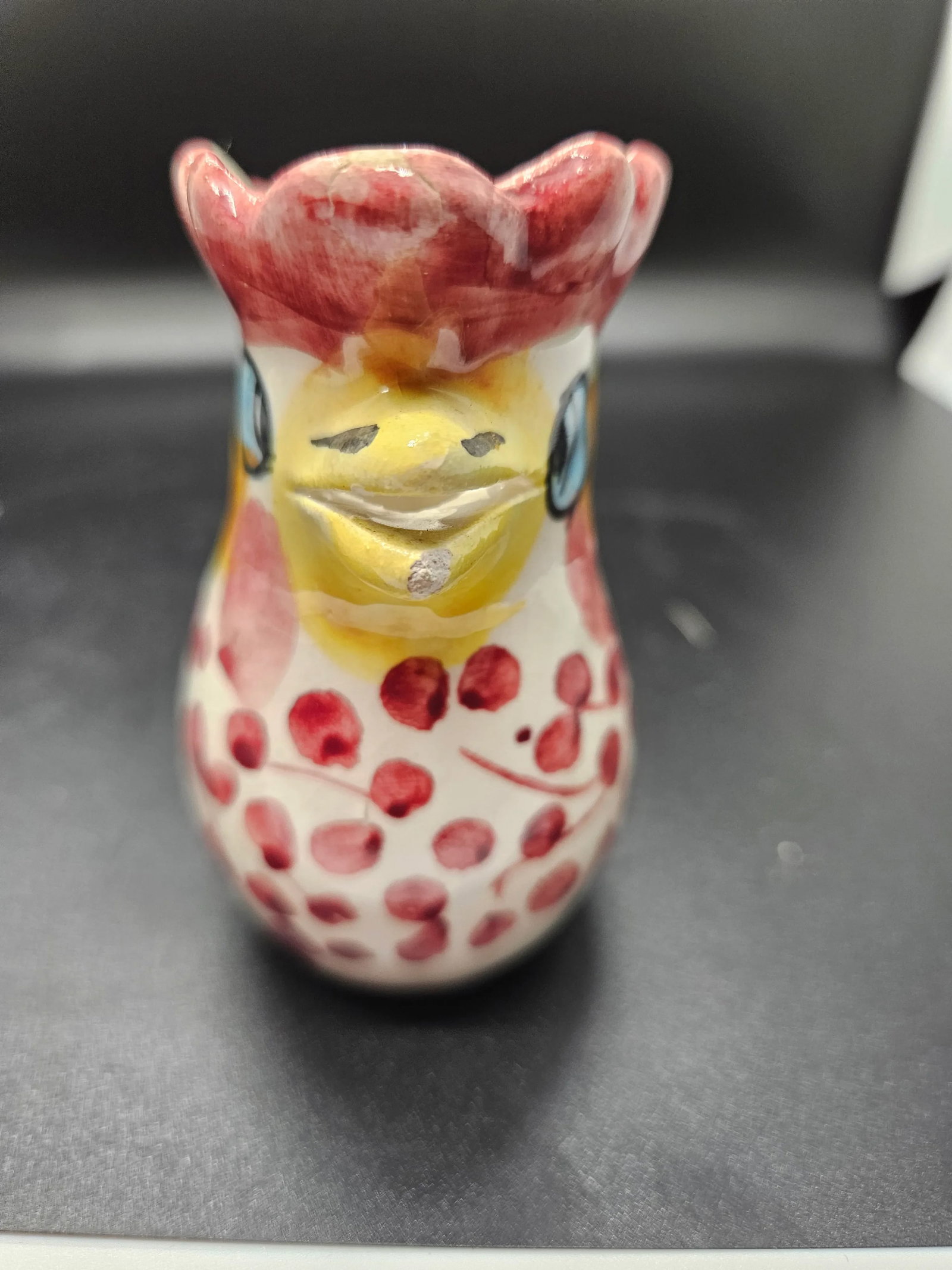 Hand Painted Made in Italy Ceramic Rooster Creamer Pitcher - 4