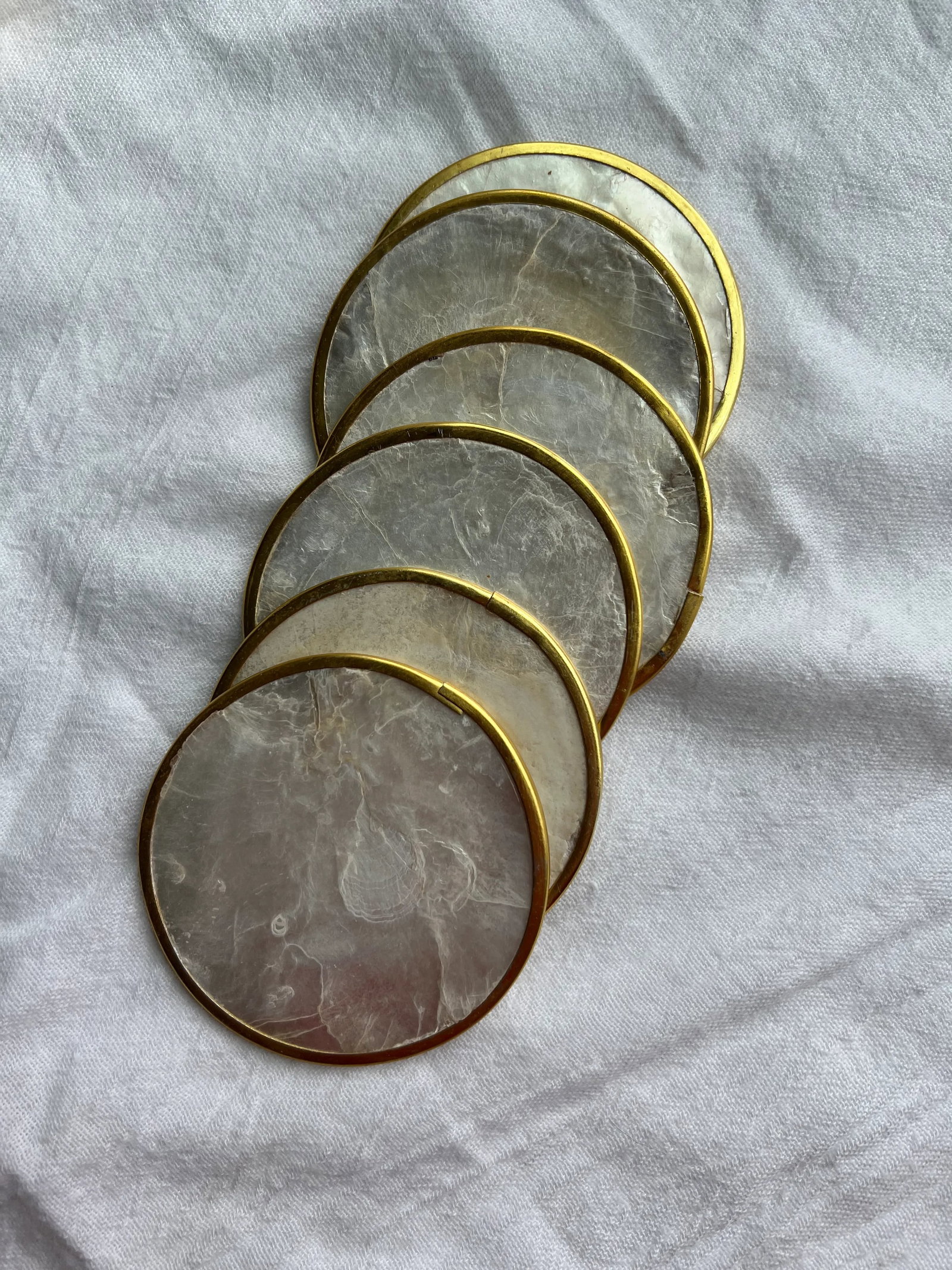 Capiz Shell Fish Shaped Platter and 6 Coasters - 7