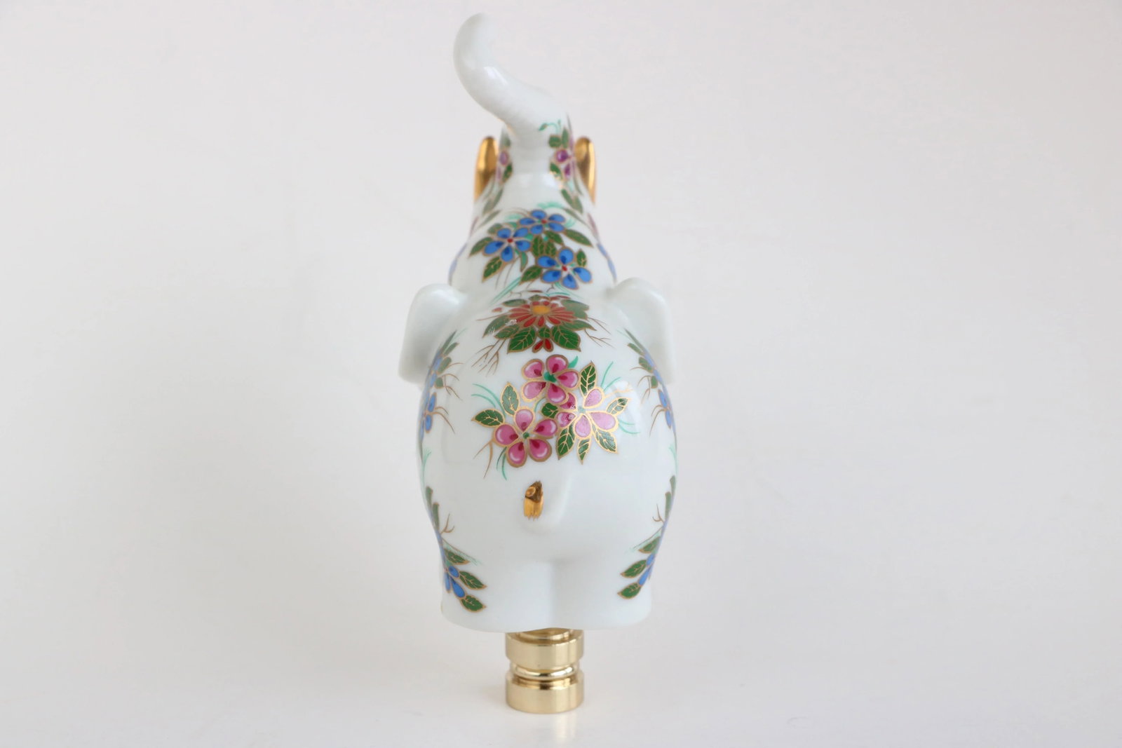 Floral Porcelain Elephant Lamp Finial - 9