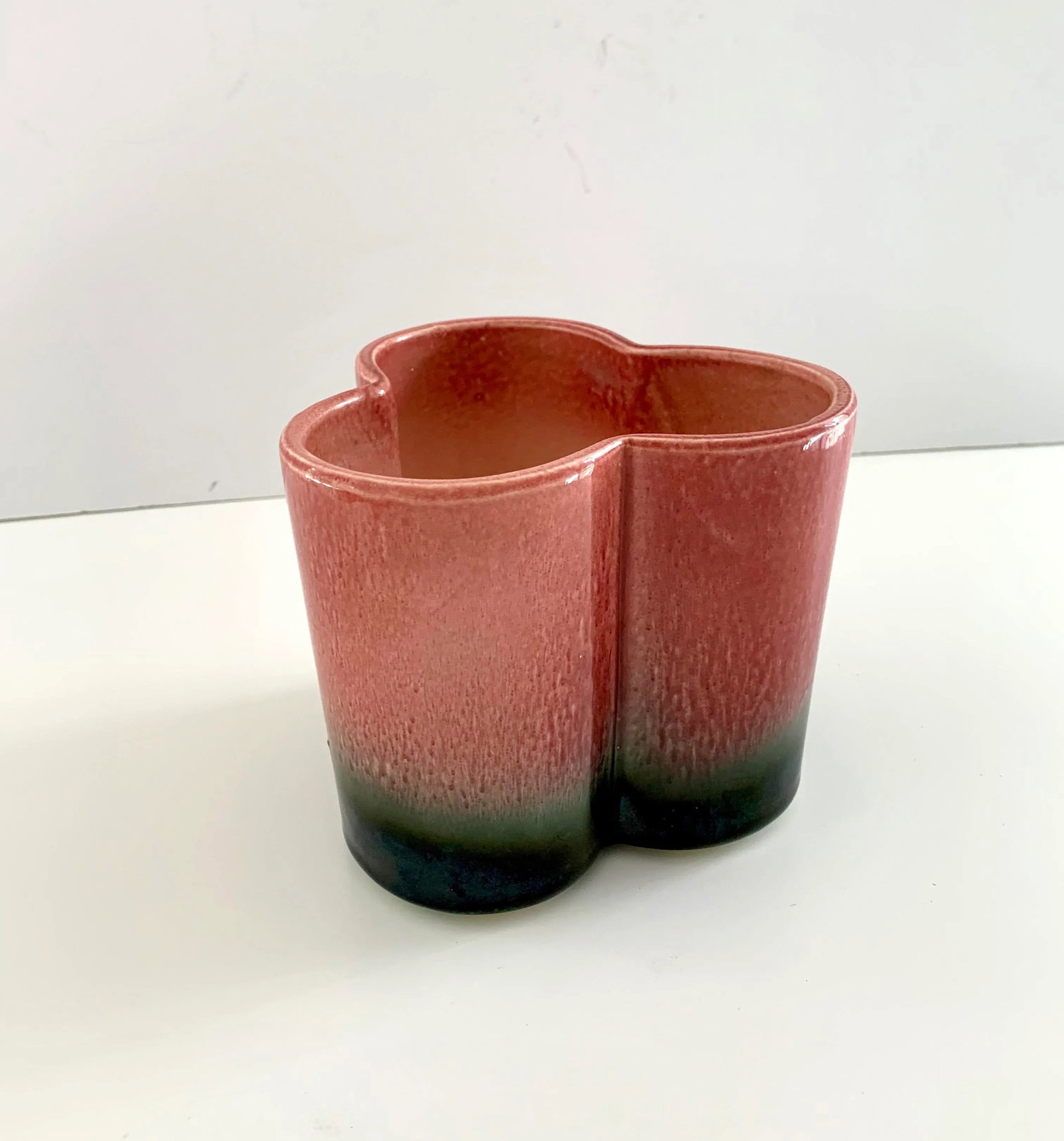 Pink and Green Planter Pot 1950s Hull Pottery Cachepot Ombre - 12