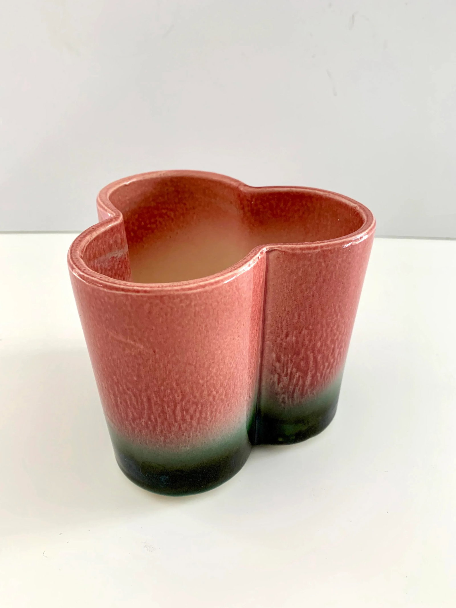 Pink and Green Planter Pot 1950s Hull Pottery Cachepot Ombre - 7