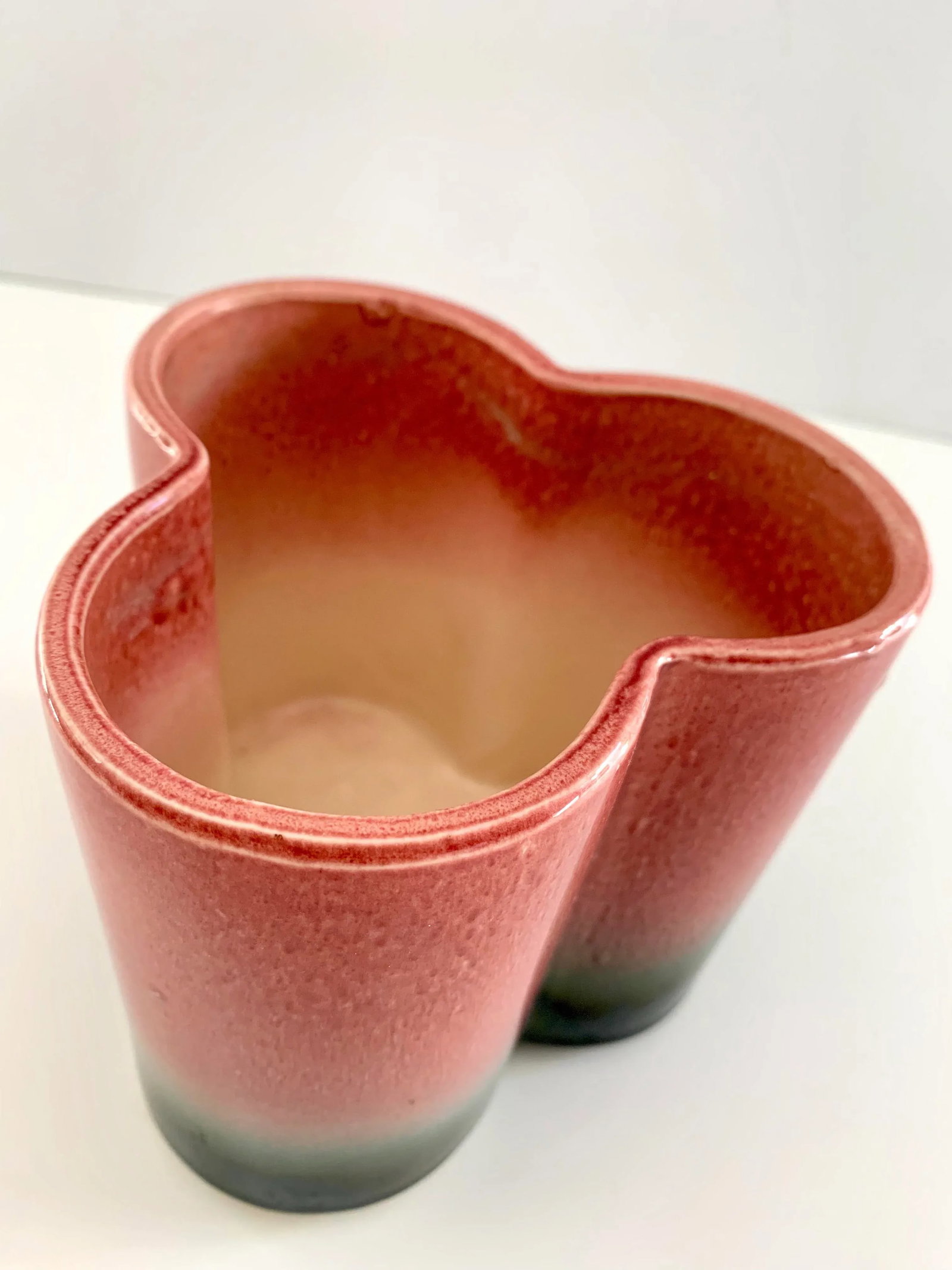 Pink and Green Planter Pot 1950s Hull Pottery Cachepot Ombre - 8