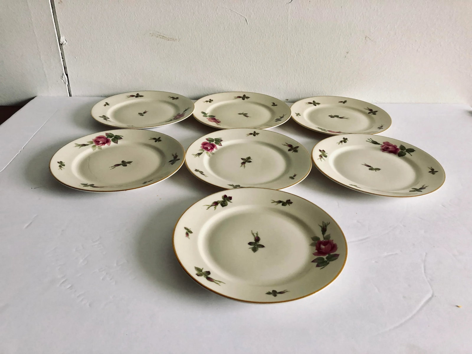 Vintage Floral Rosenthal "Aida" Set of 7 Bread Plates - 3