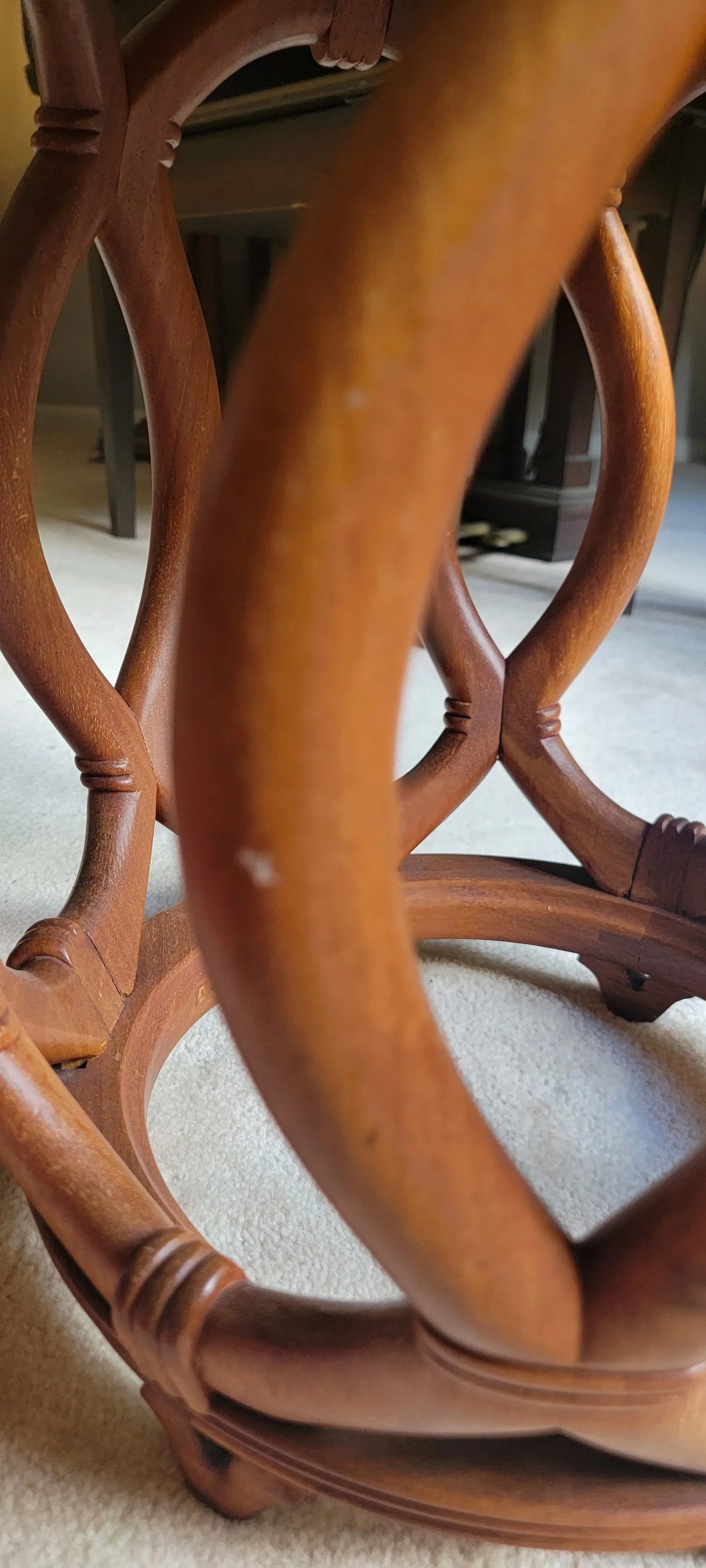 Pair of 1970s Carved Bamboo Styled Chinese Garden Stools or Side Tables - 7