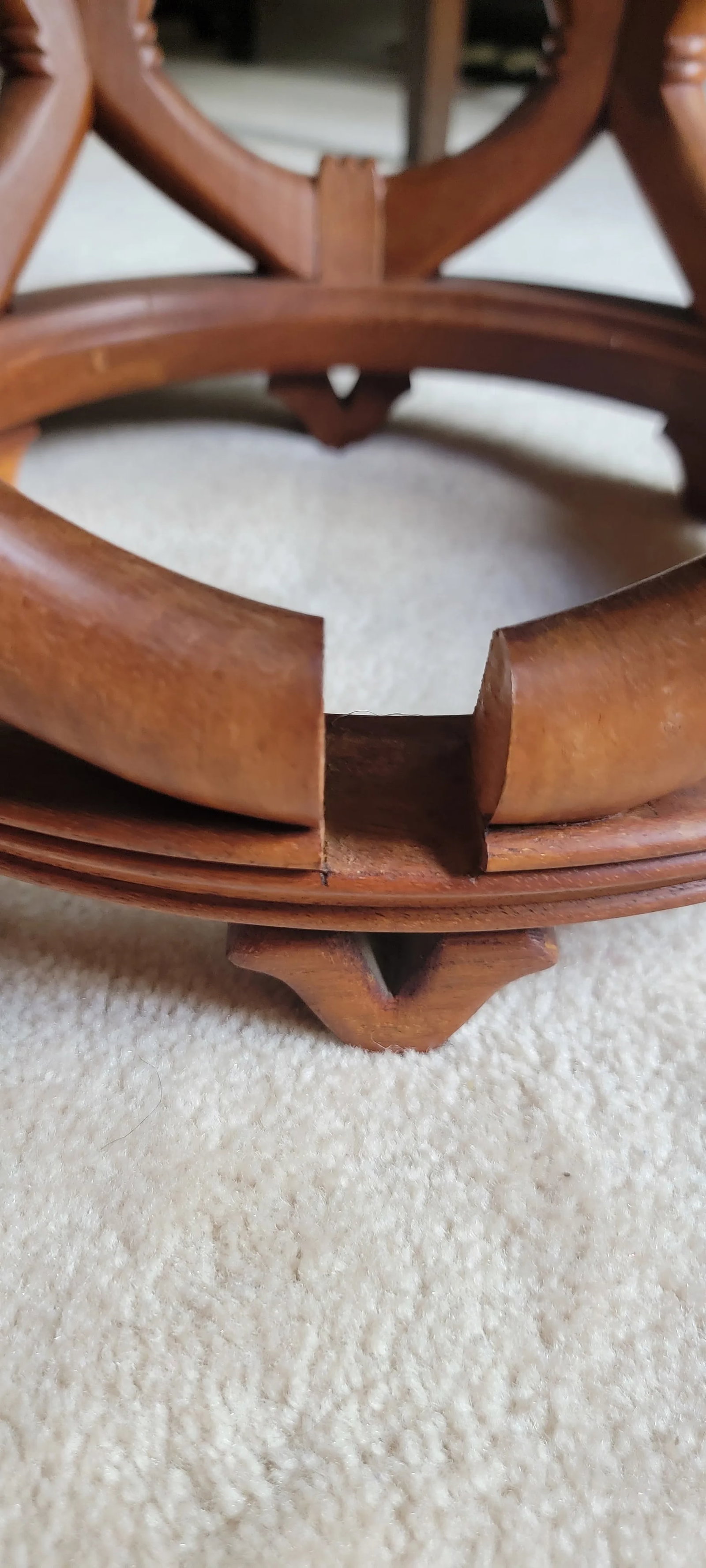 Pair of 1970s Carved Bamboo Styled Chinese Garden Stools or Side Tables - 8