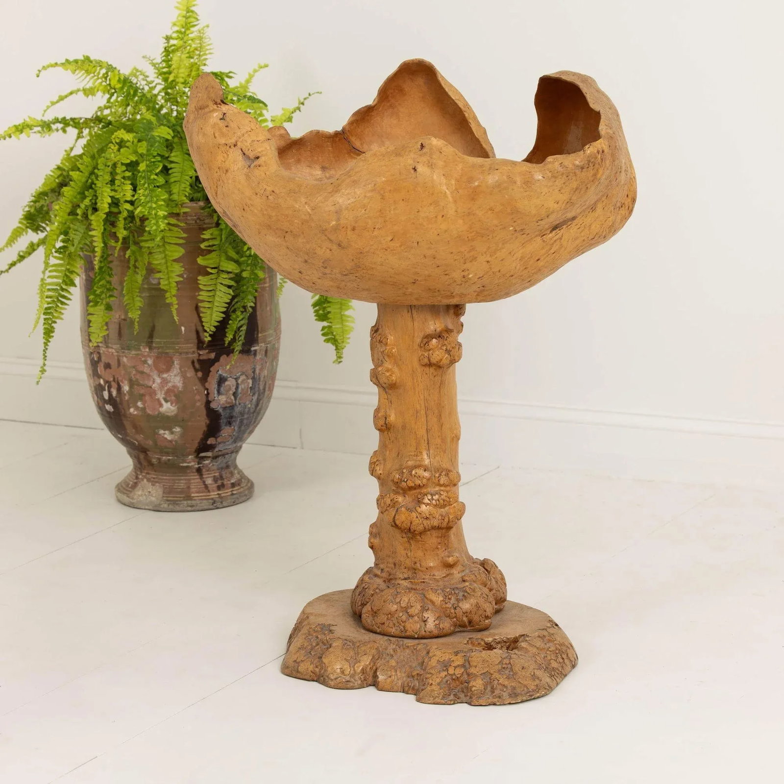 Mid 20th Century Large Swedish Birch and Pine Root Bowl Tazza on Base - 6