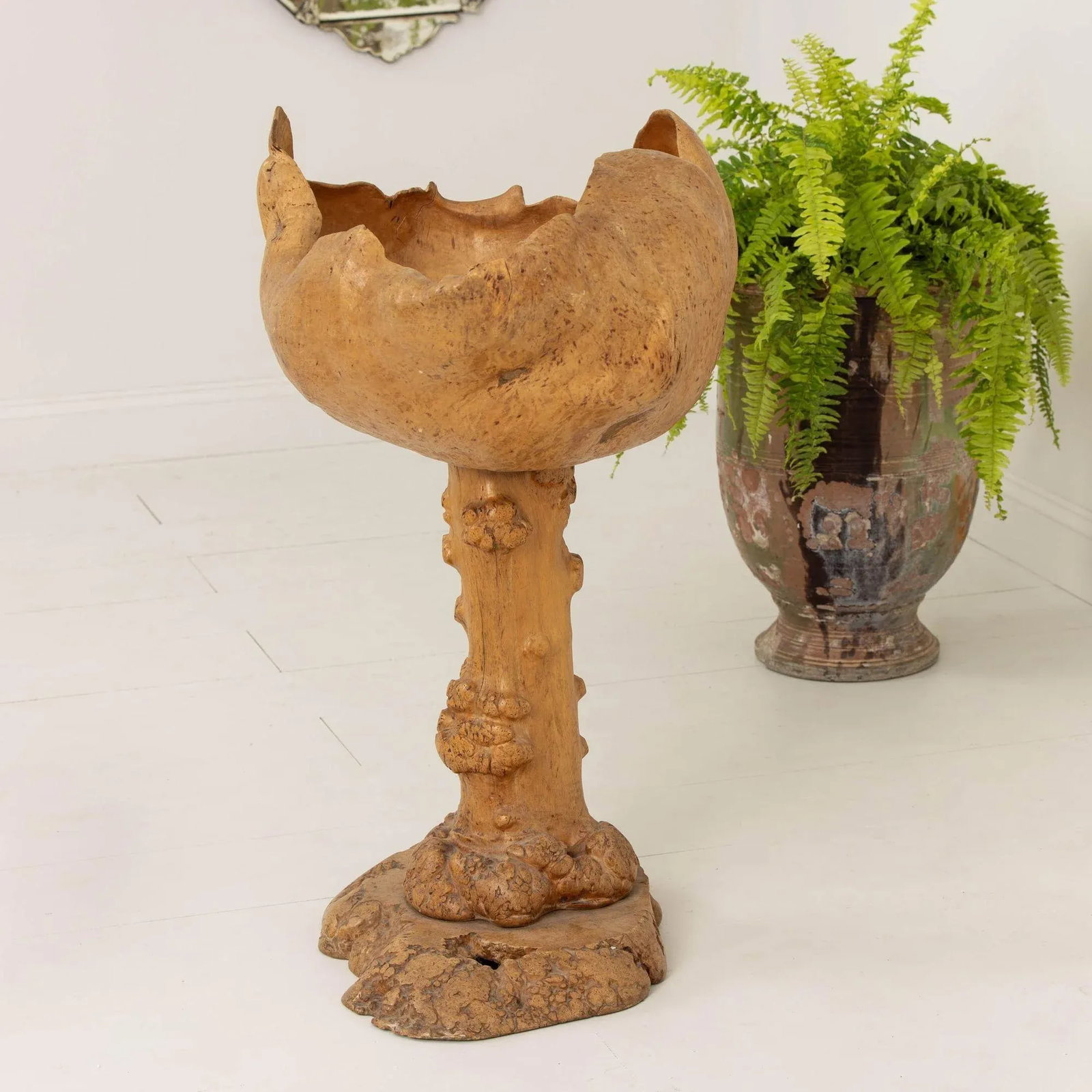 Mid 20th Century Large Swedish Birch and Pine Root Bowl Tazza on Base - 7