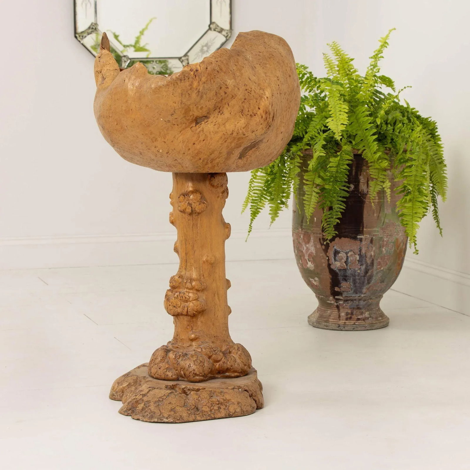 Mid 20th Century Large Swedish Birch and Pine Root Bowl Tazza on Base - 8