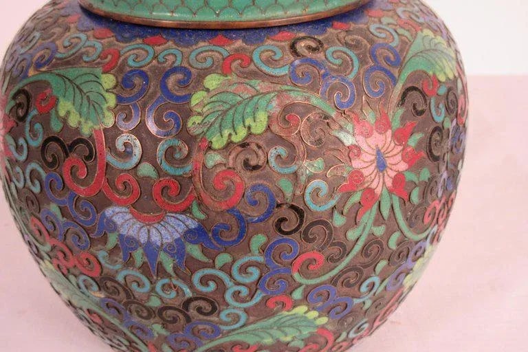 1910 Cloisonne Jar With Lid - 10