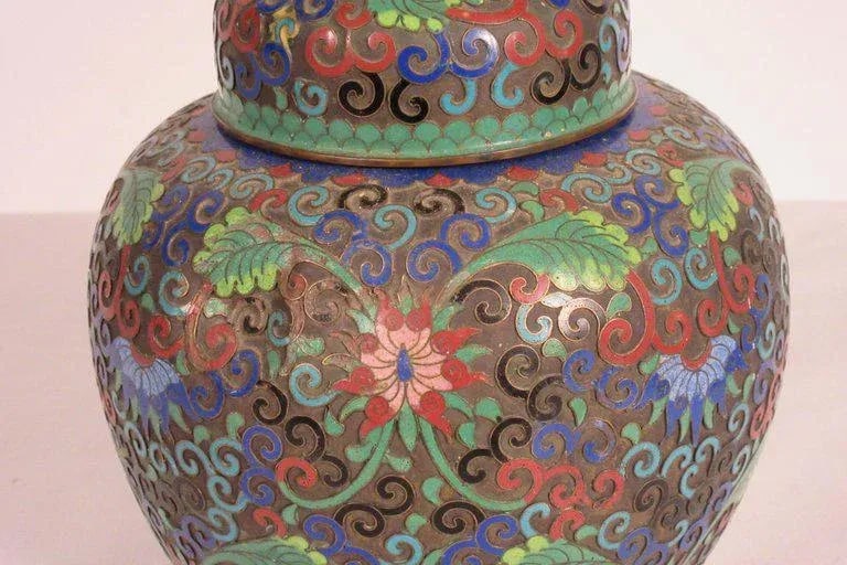 1910 Cloisonne Jar With Lid - 11