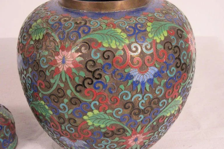 1910 Cloisonne Jar With Lid - 12