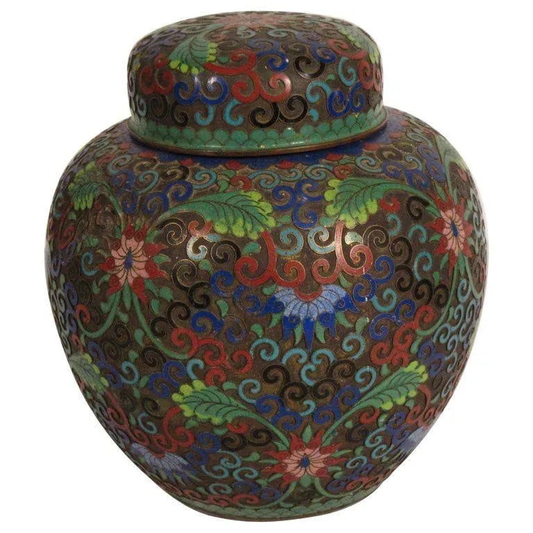 1910 Cloisonne Jar With Lid - 13