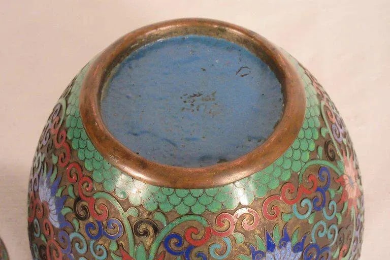 1910 Cloisonne Jar With Lid - 6