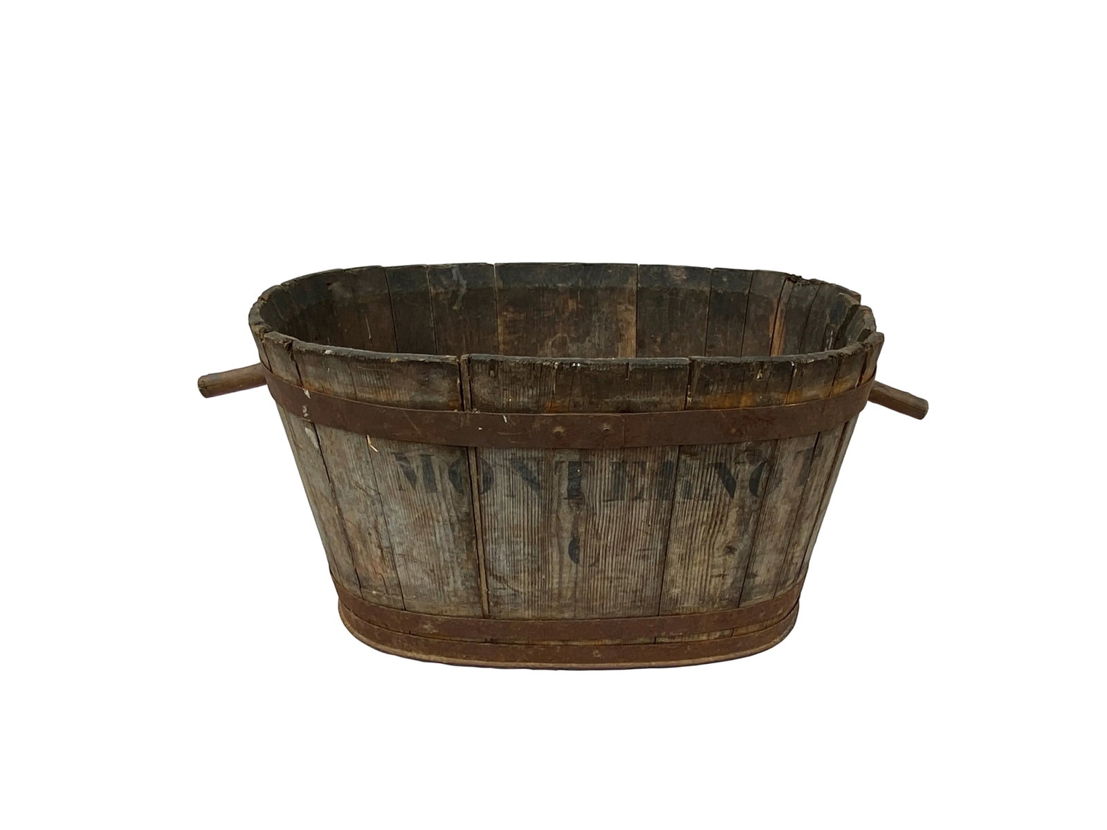 19th C French Oakwood Grape Harvest Bucket From Burgundy - 2