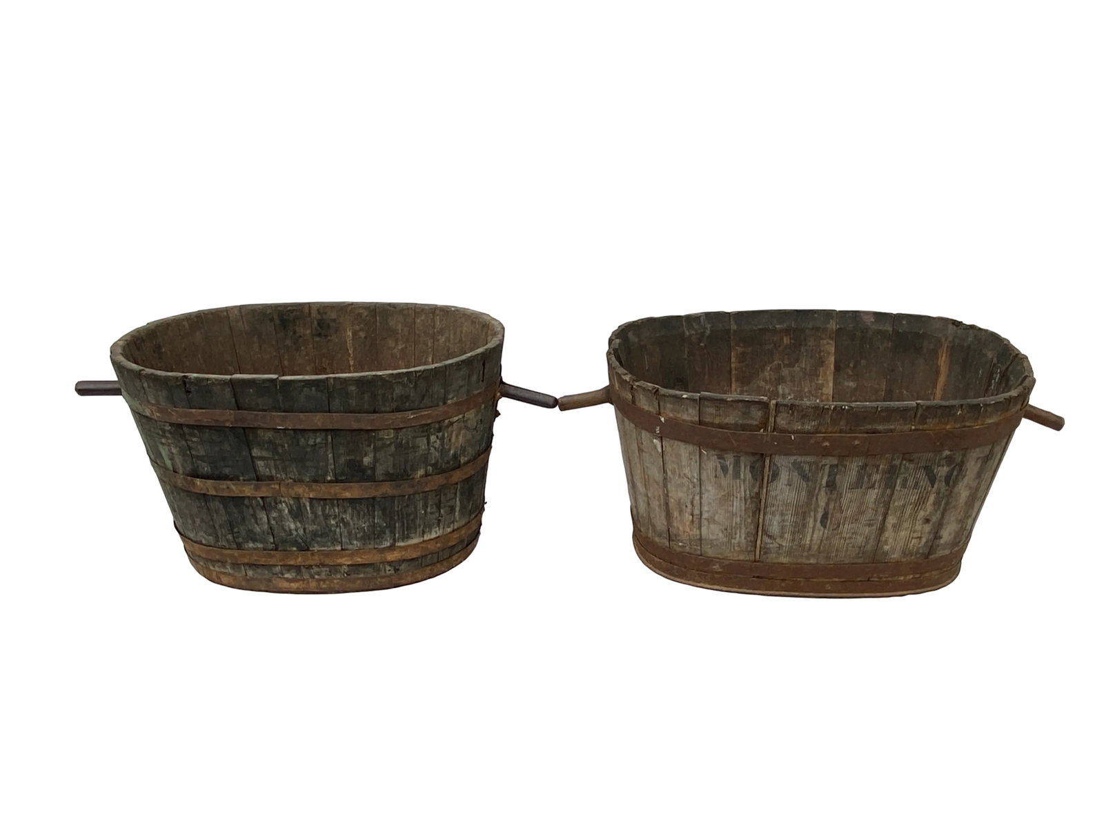 19th C French Oakwood Grape Harvest Bucket From Burgundy - 3
