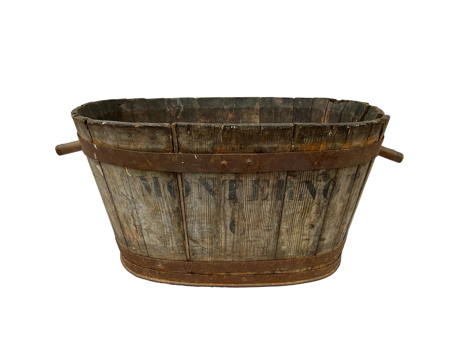 19th C French Oakwood Grape Harvest Bucket From Burgundy - 6