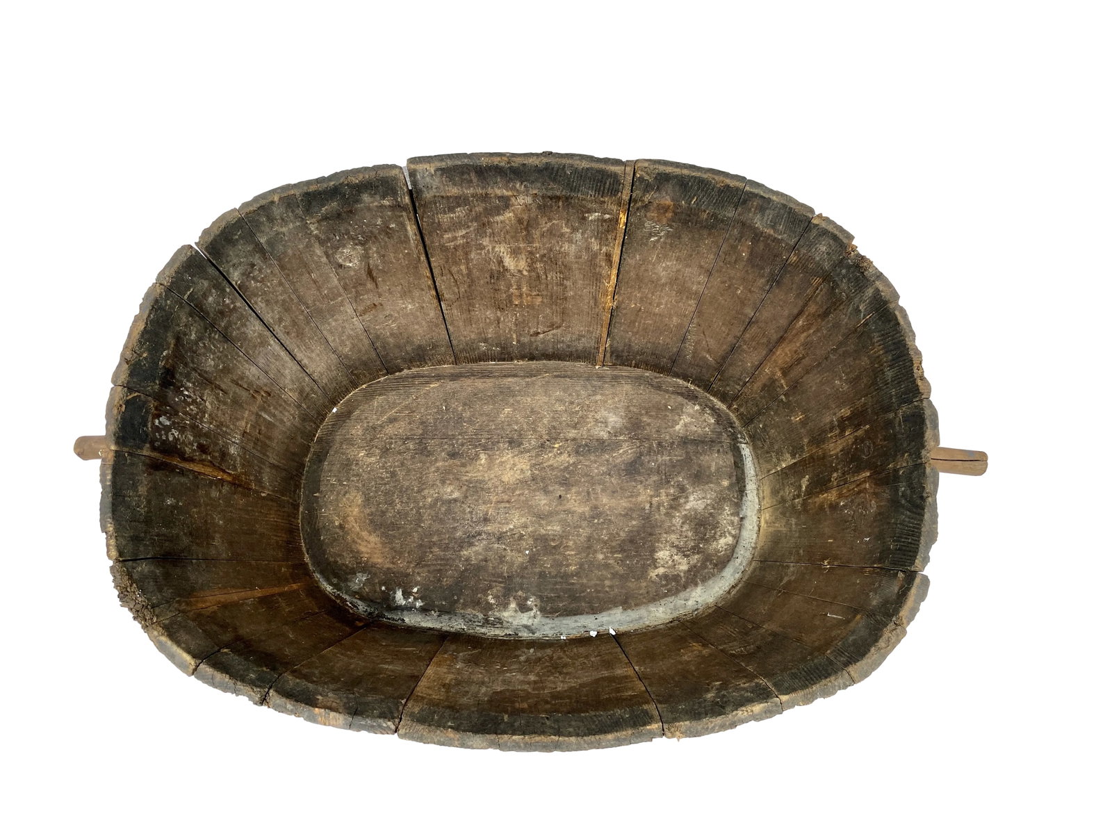 19th C French Oakwood Grape Harvest Bucket From Burgundy - 7