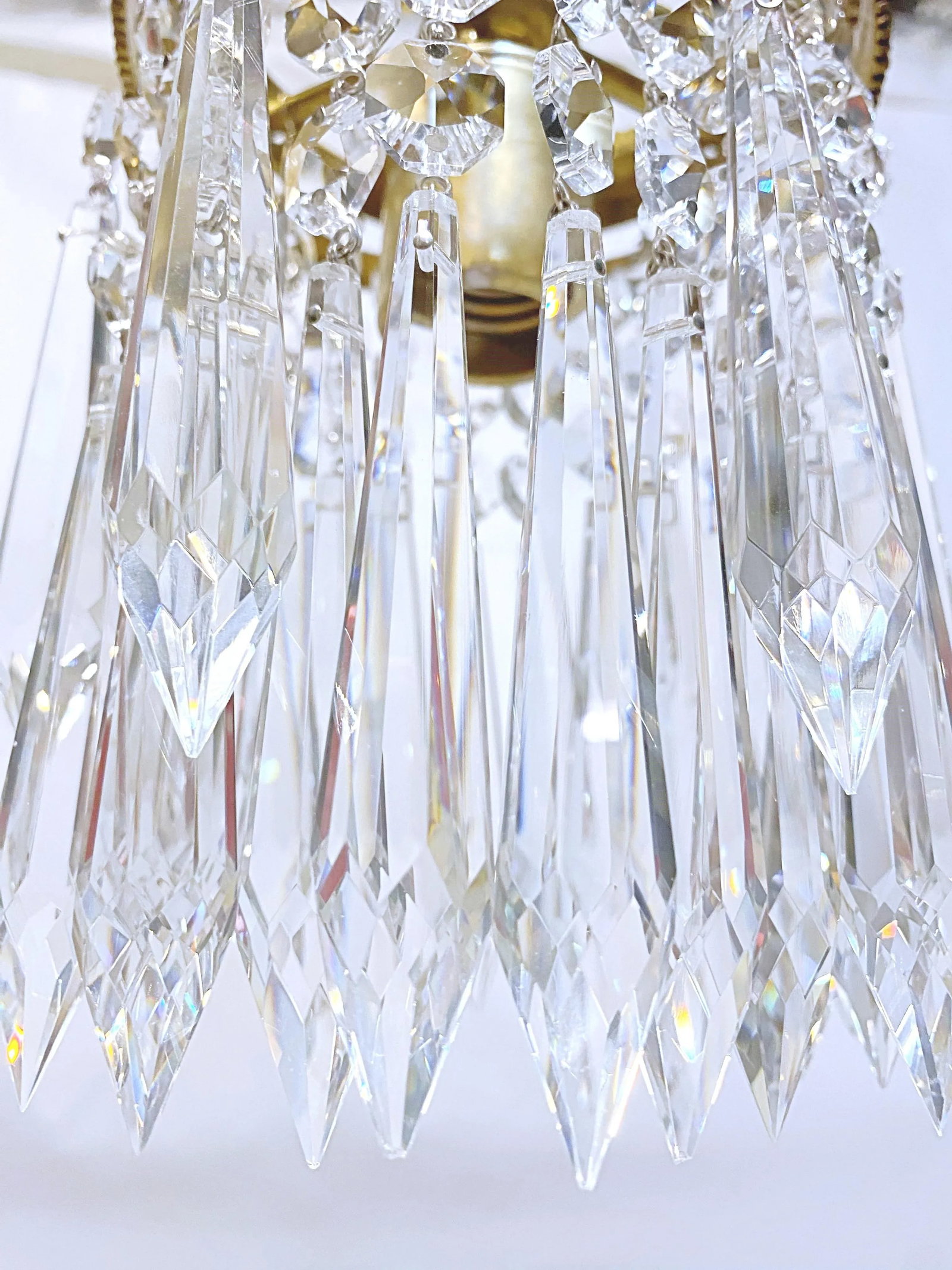 Vintage Portuguese Upside Down Layered Cake Rim Chandelier - 5