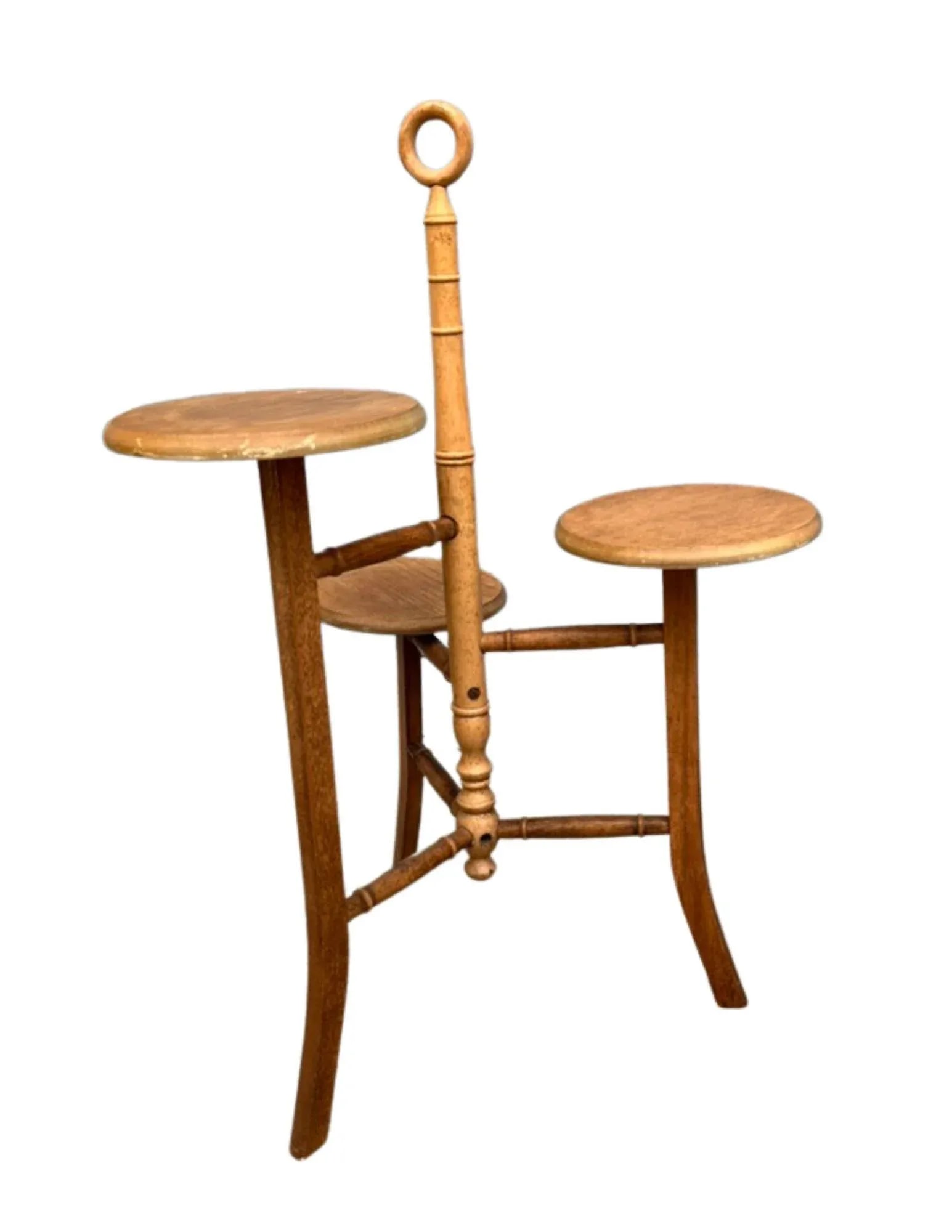 Mid-Century Bamboo Plant Stand/Side Table - 2