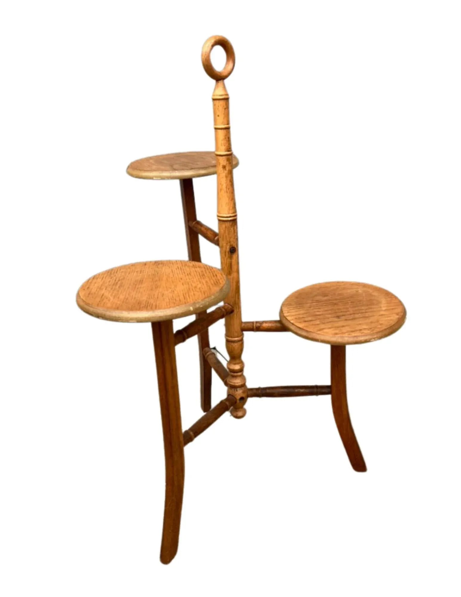 Mid-Century Bamboo Plant Stand/Side Table - 3