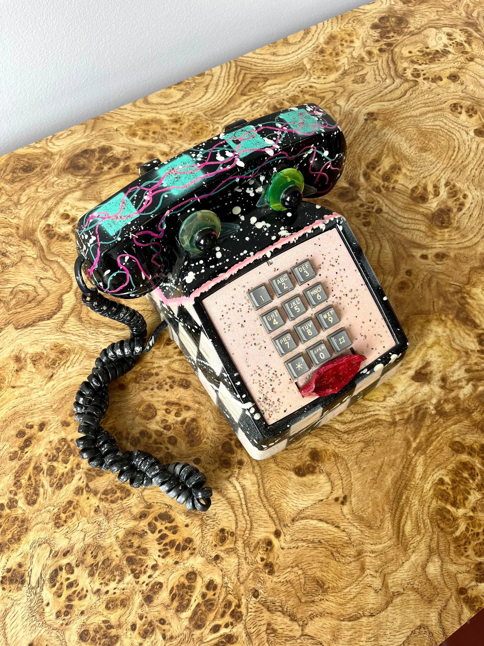 1990s Postmodern Original Signed Hollis Fingold Painted Telephone "Phoneys" Sculpture - 9
