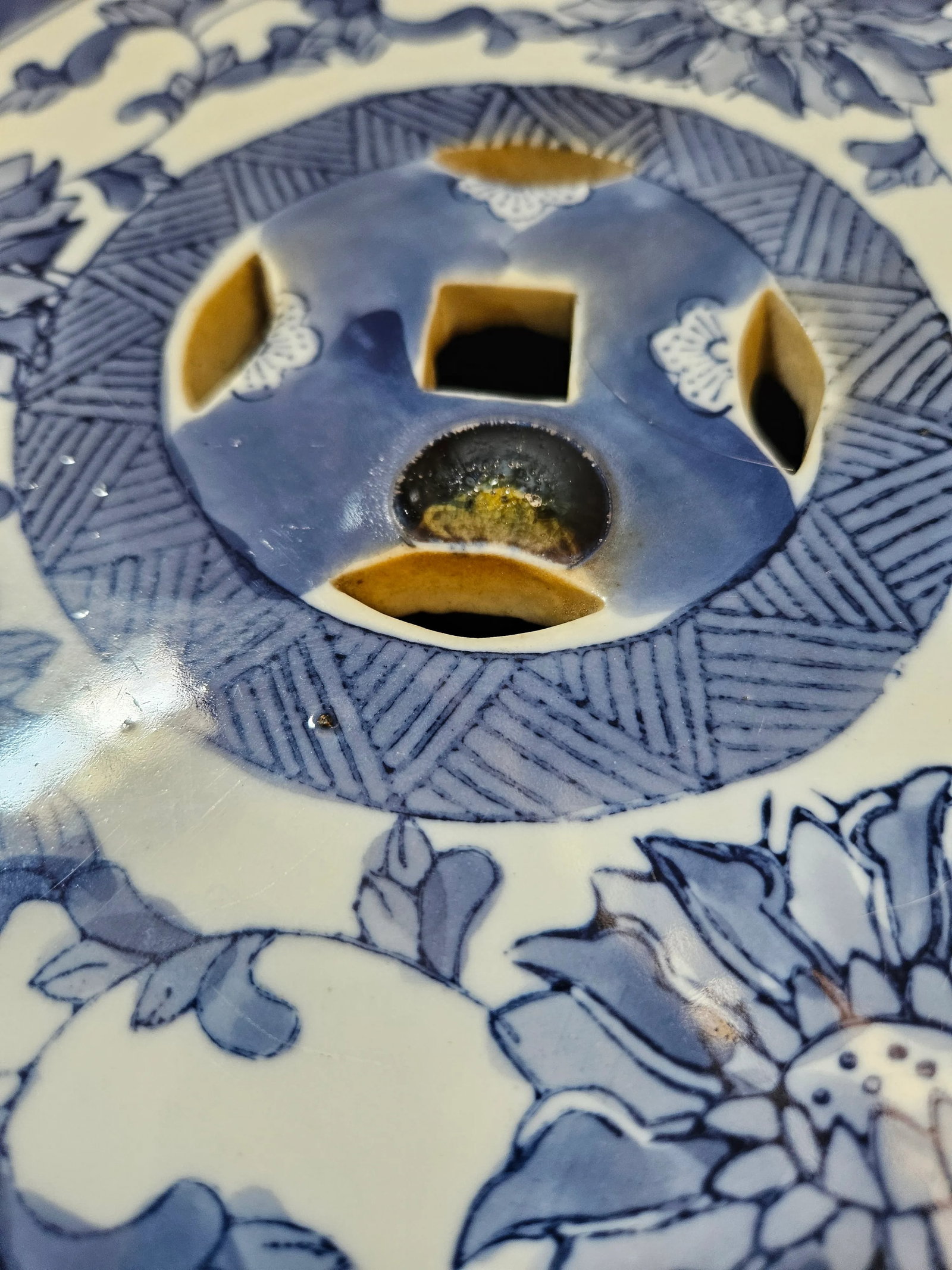 Blue & White Garden Seat - 5