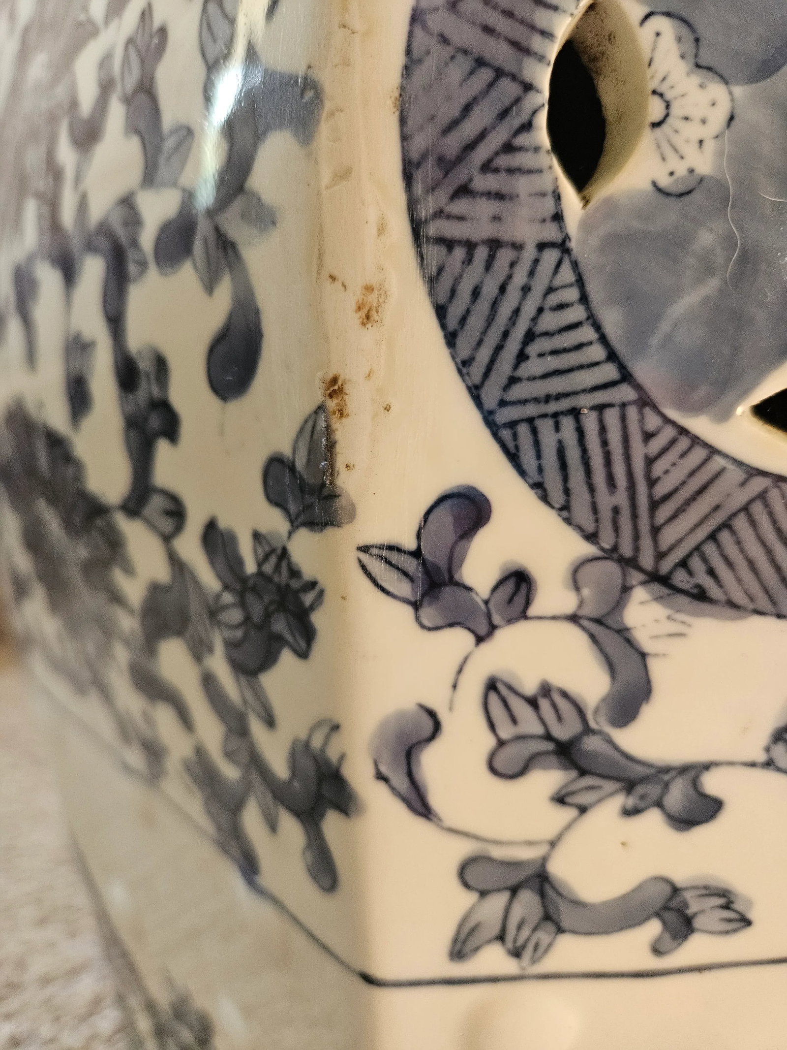 Blue & White Garden Seat - 8