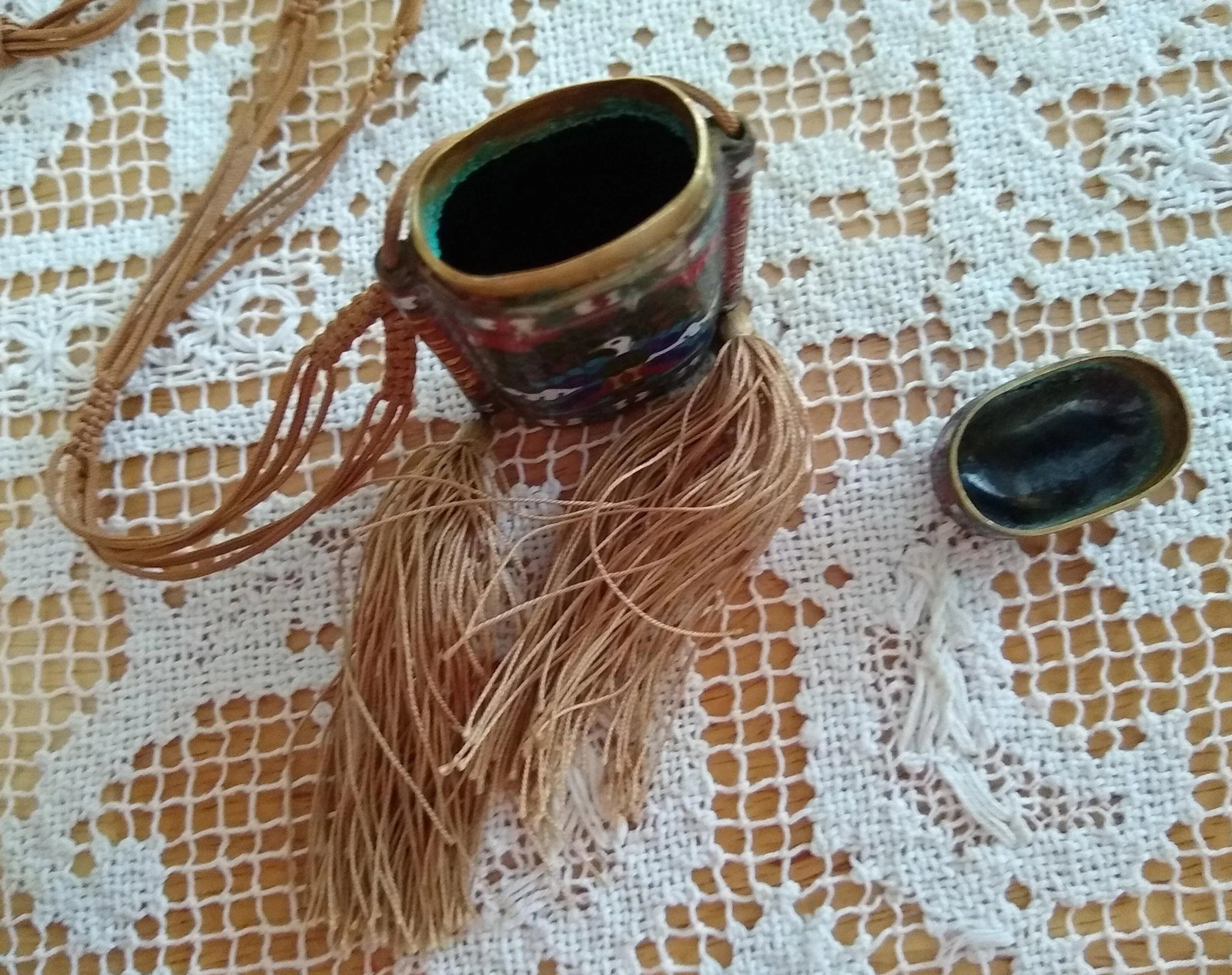 Vintage Chinese Cloissone Perfume Container Neckware - 4