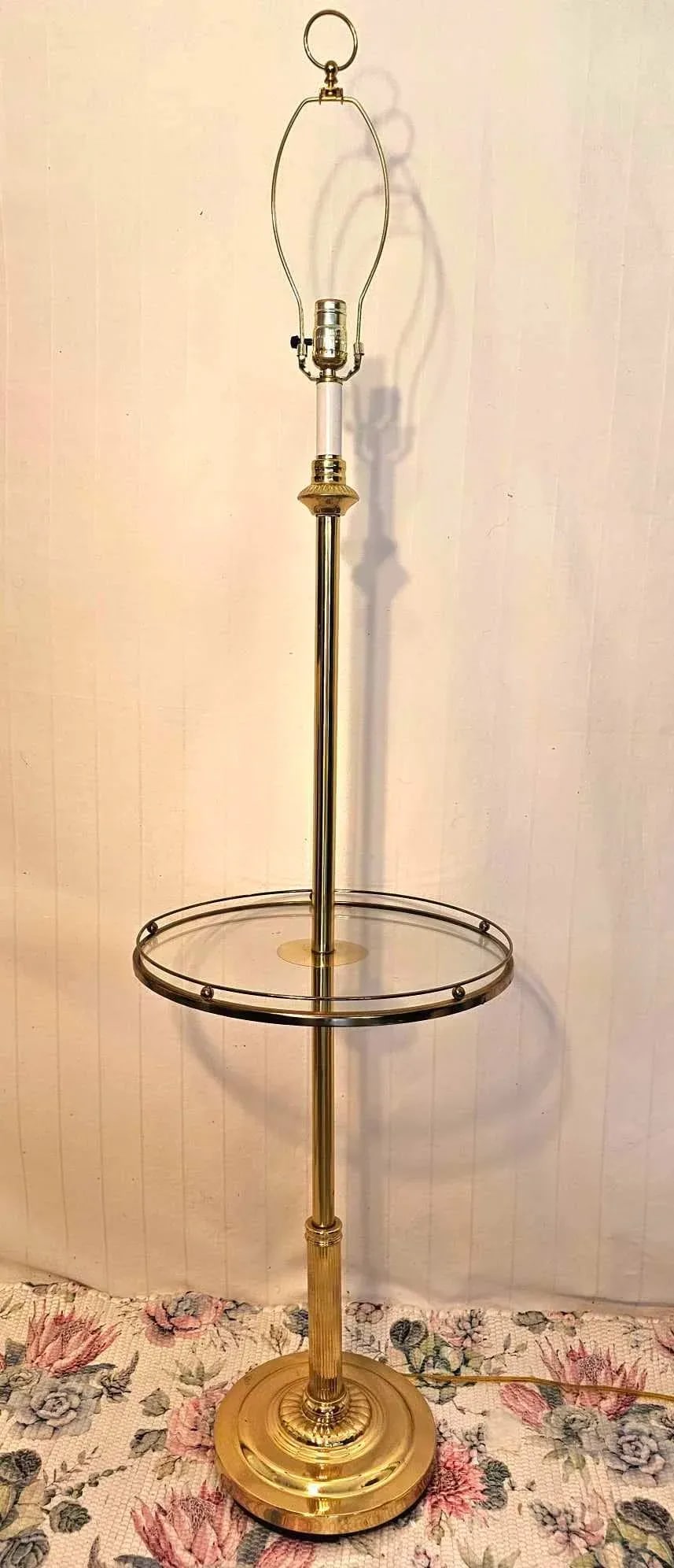 1980s Brass and Glass Floor Lamp - 2