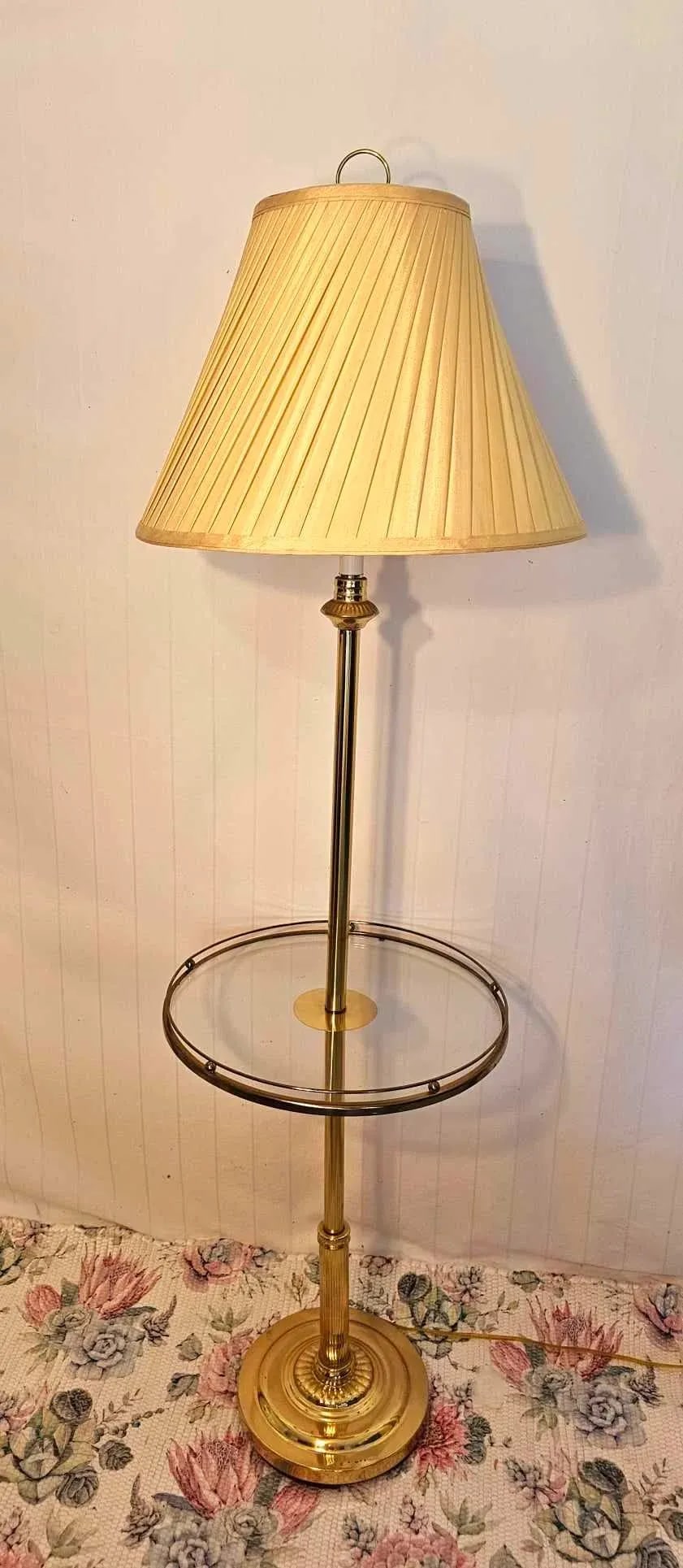 1980s Brass and Glass Floor Lamp - 3