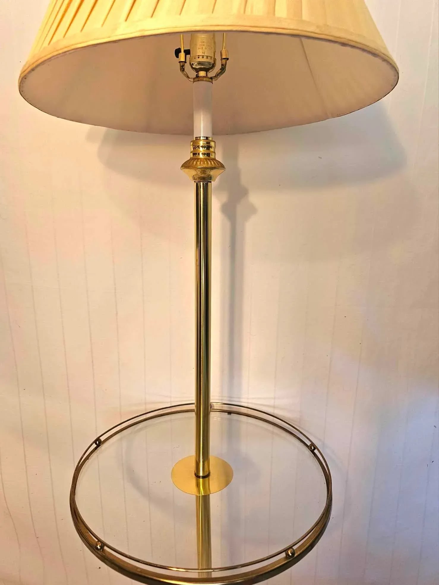 1980s Brass and Glass Floor Lamp - 4