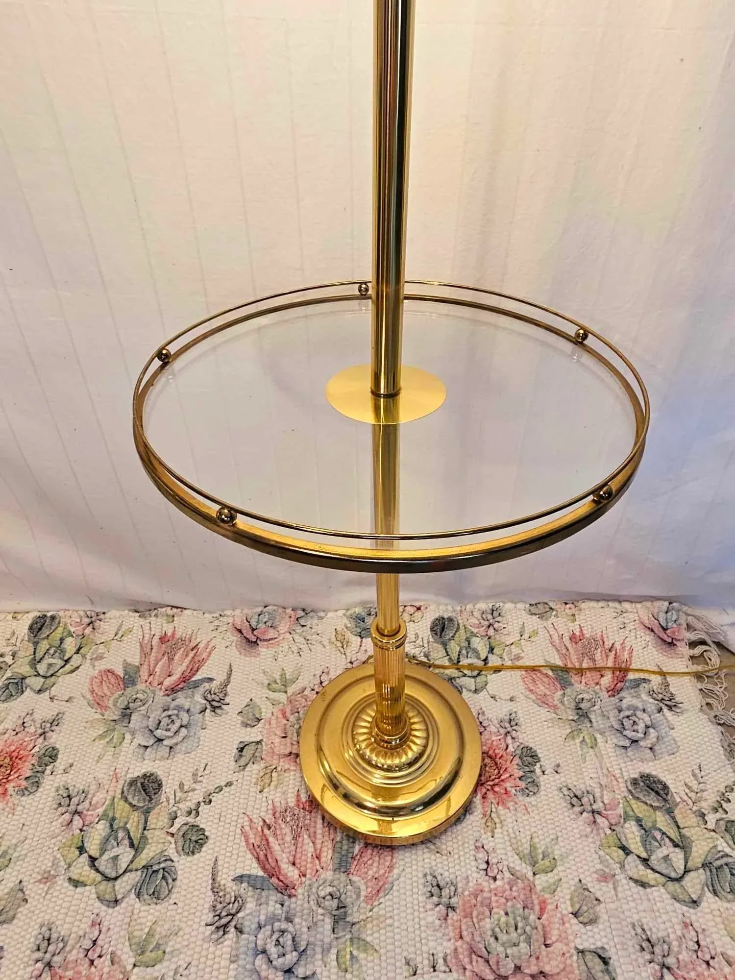 1980s Brass and Glass Floor Lamp - 5