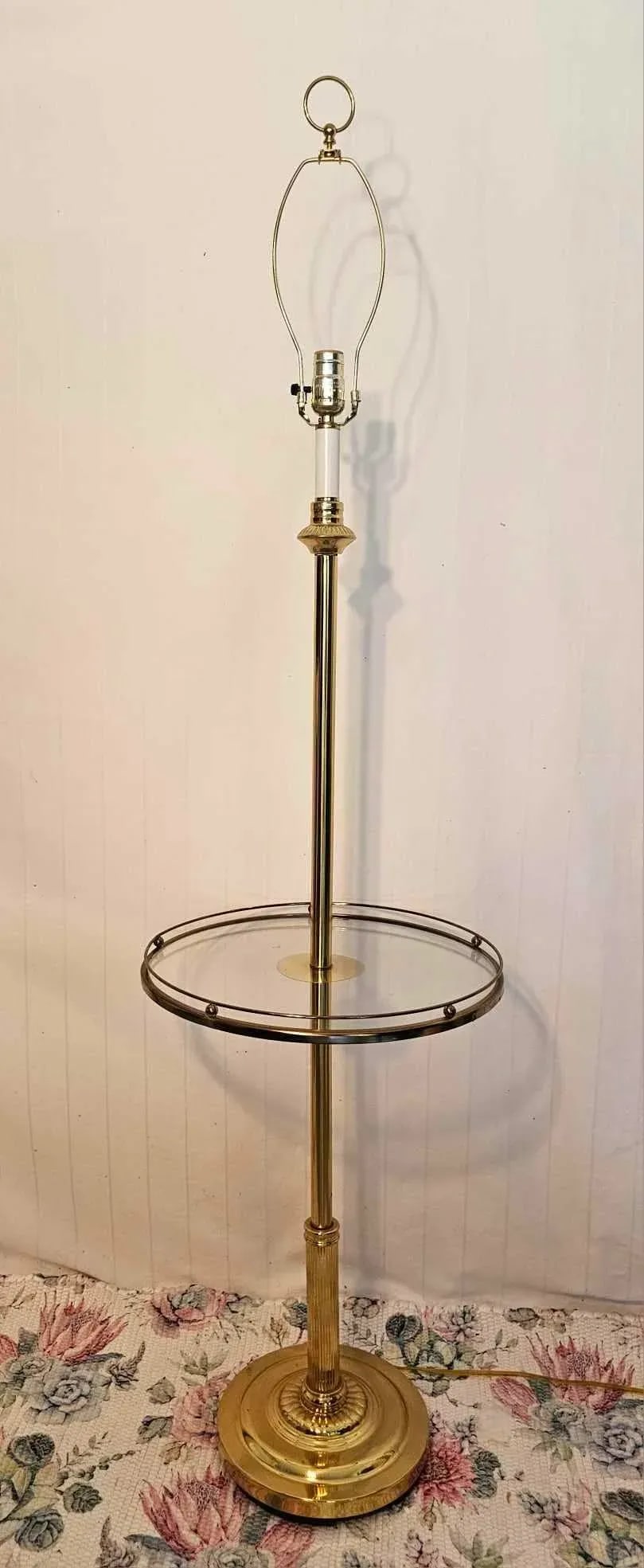 1980s Brass and Glass Floor Lamp - 6