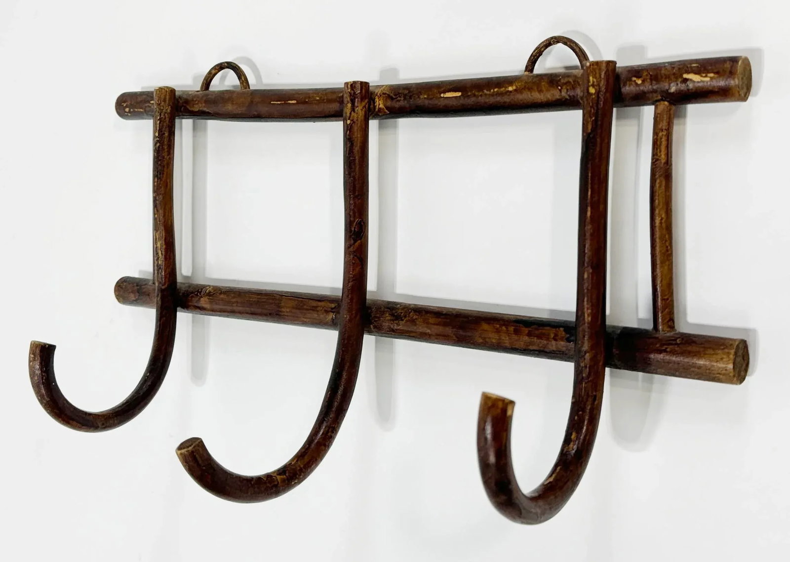 Vintage Bentwood Three Loop Wall Hook - 2