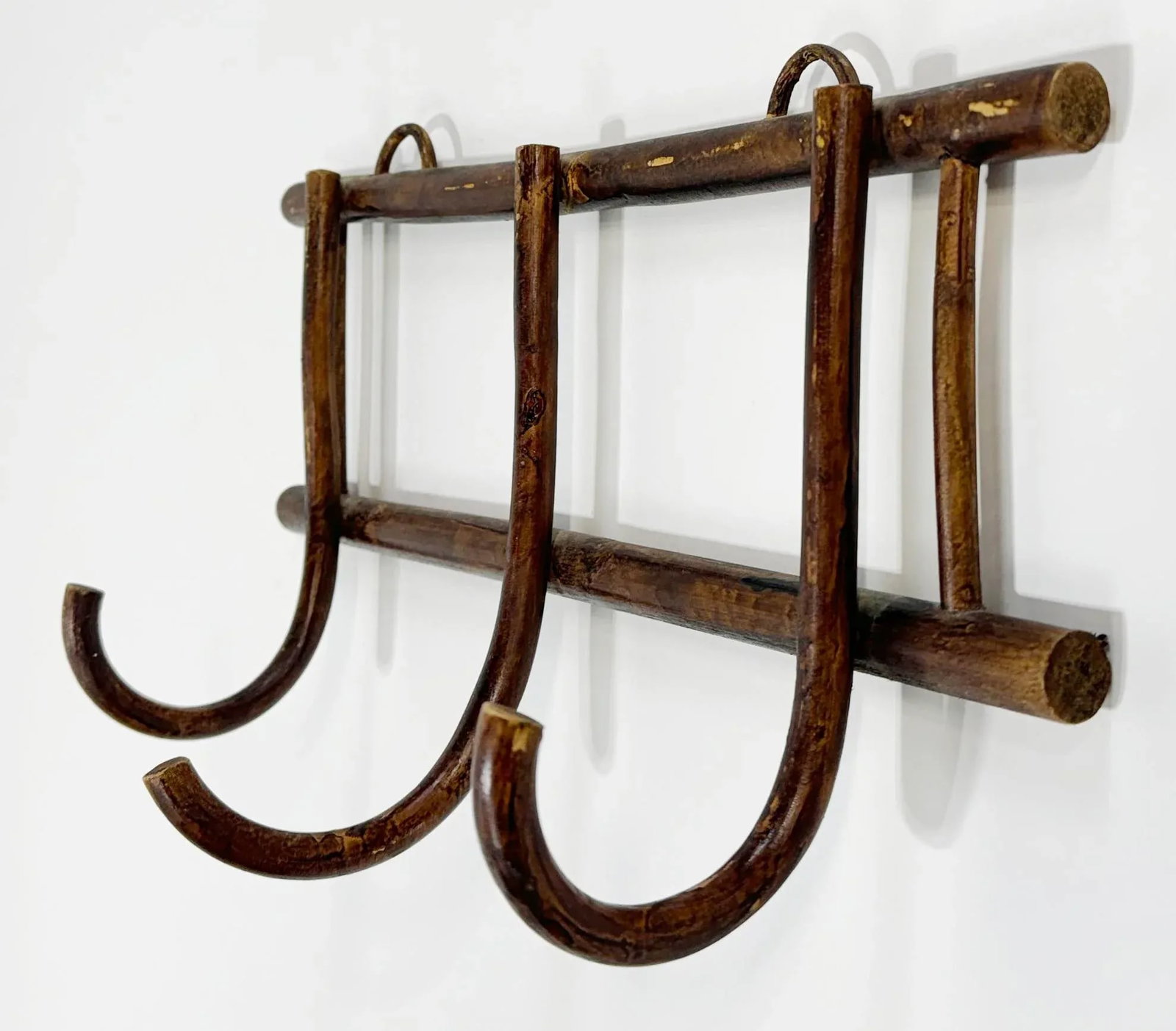 Vintage Bentwood Three Loop Wall Hook - 3