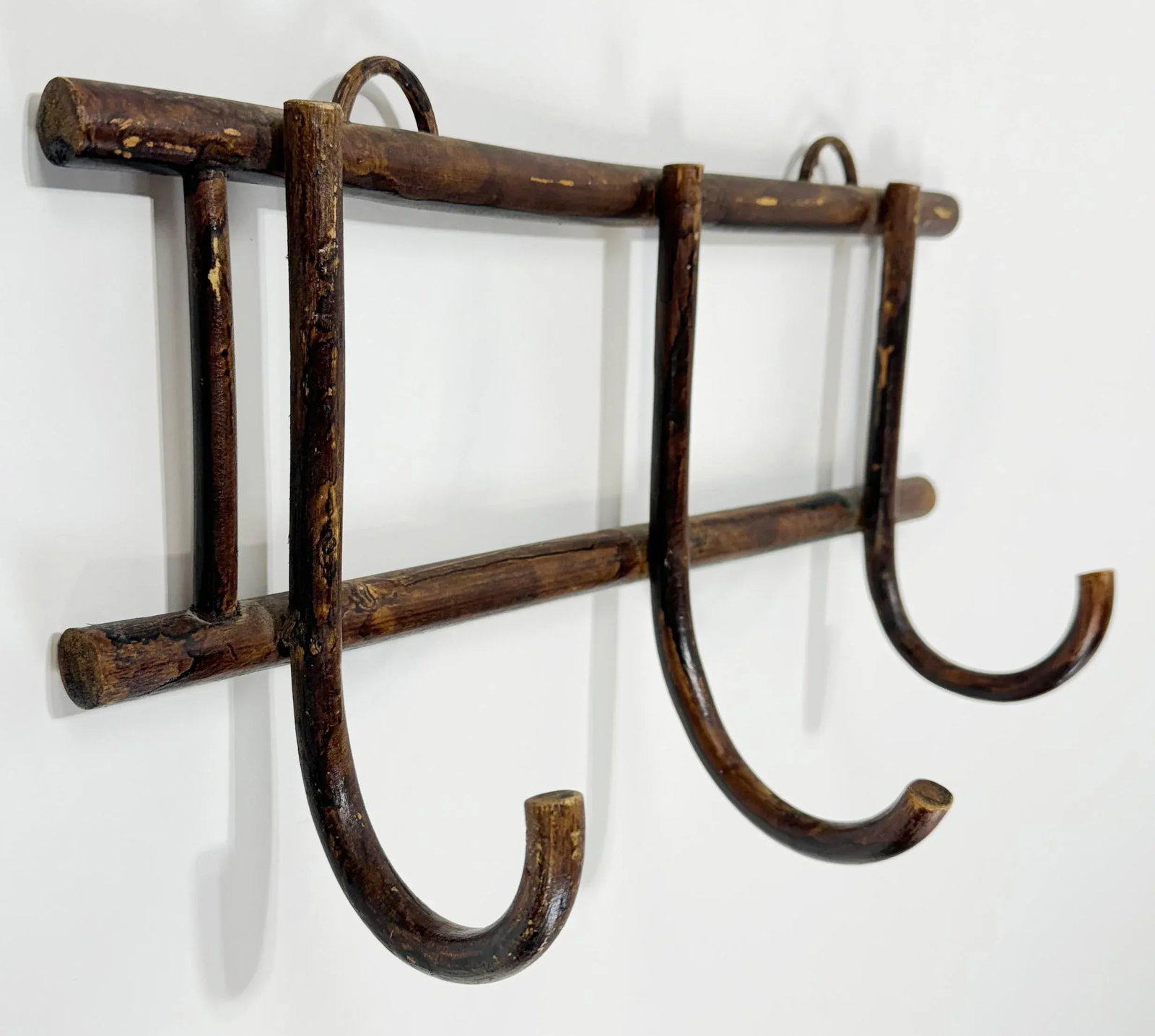 Vintage Bentwood Three Loop Wall Hook - 4