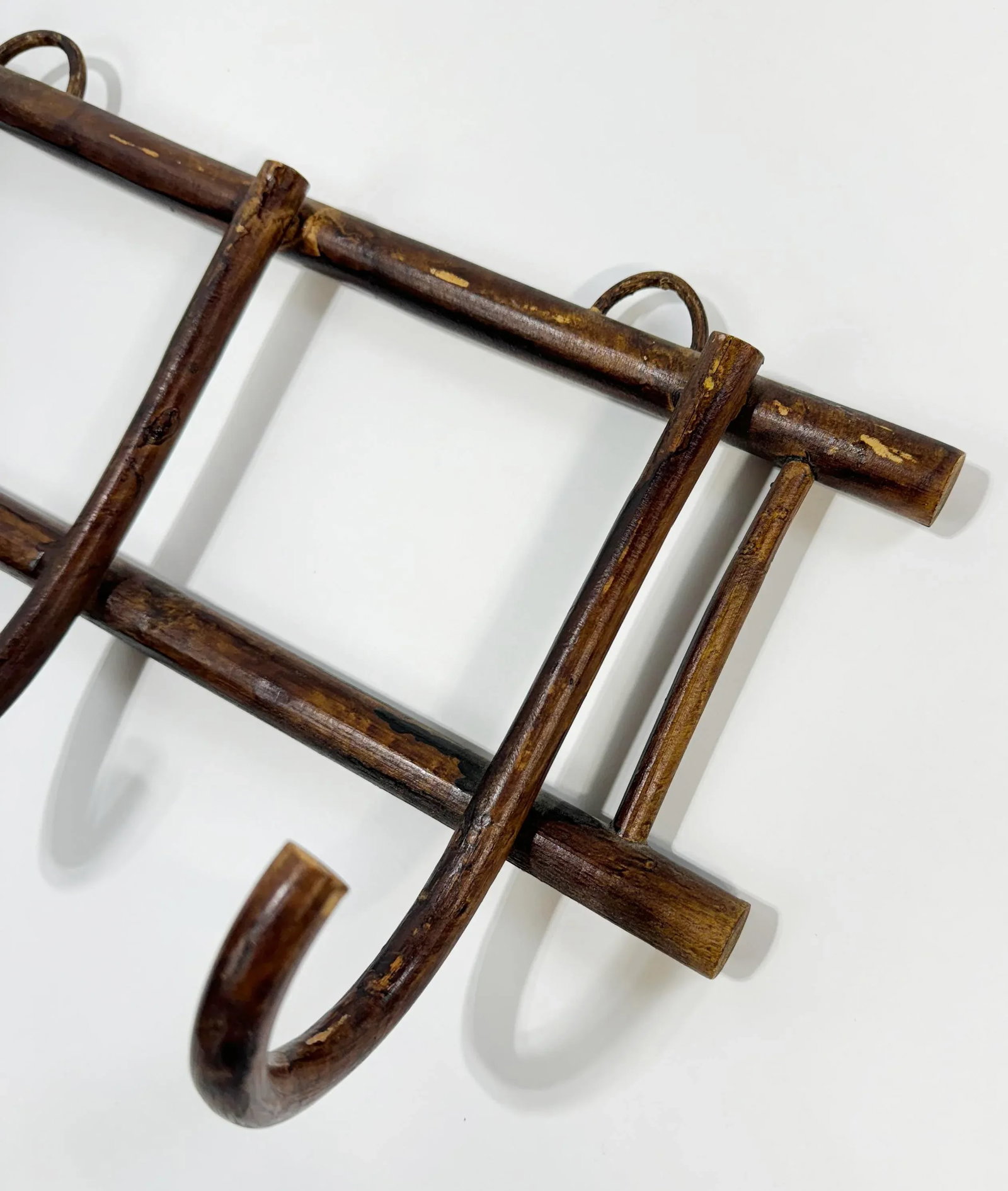 Vintage Bentwood Three Loop Wall Hook - 6